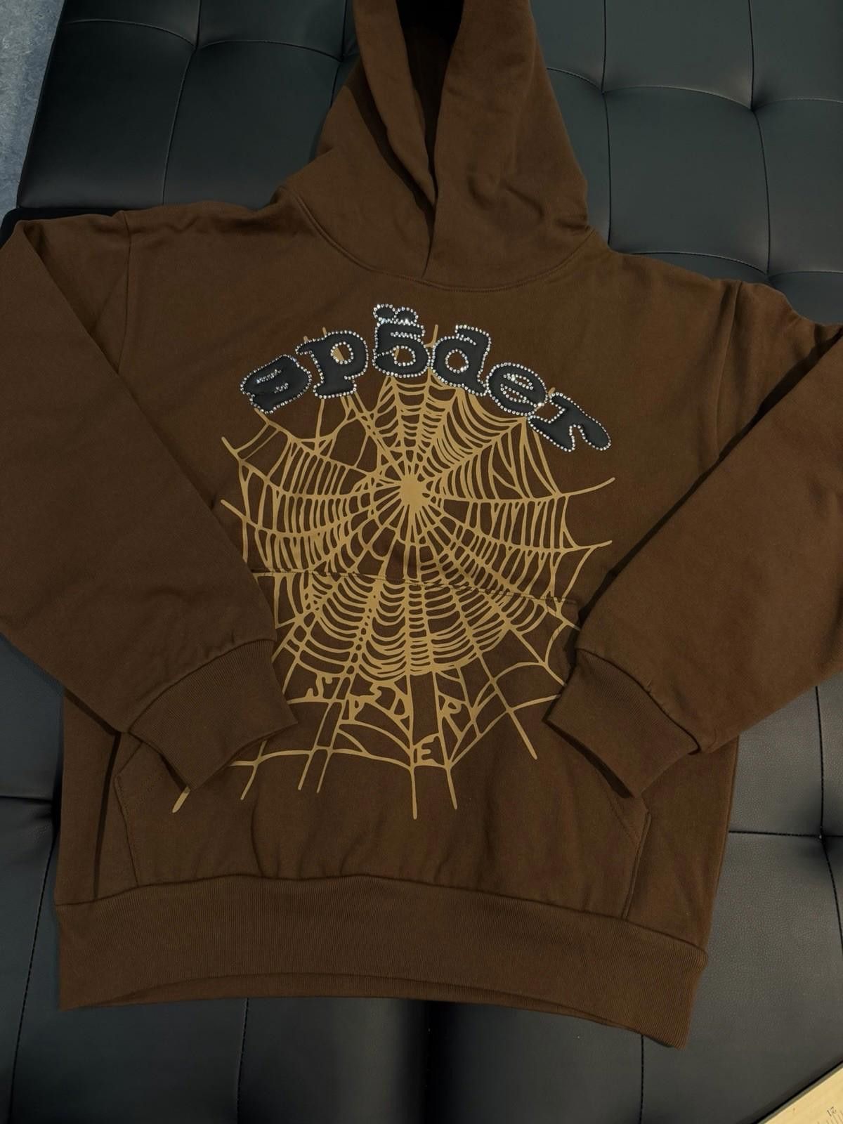 Sp5der Sp5der Worldwide Brown Crystal Hoodie Size (M) (NEW) Size US M / EU 48-50 / 2 - 3 Thumbnail