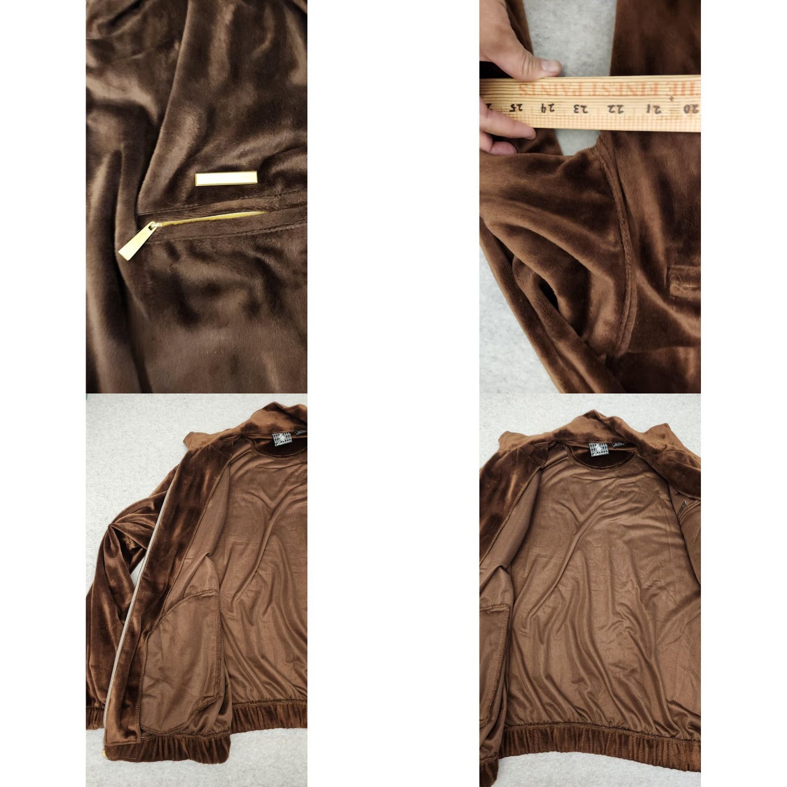Kleman Leeman Jacket Mens M Brown Velour Full Zip Track Warm Up Retro Korea Size US M / EU 48-50 / 2 - 8 Thumbnail