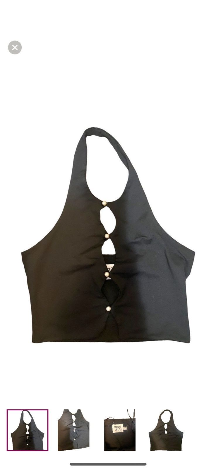 PRINCESS POLLY NEW princess polly cropped halter top with pearls Size M / US 6-8 / IT 42-44 - 1 Thumbnail