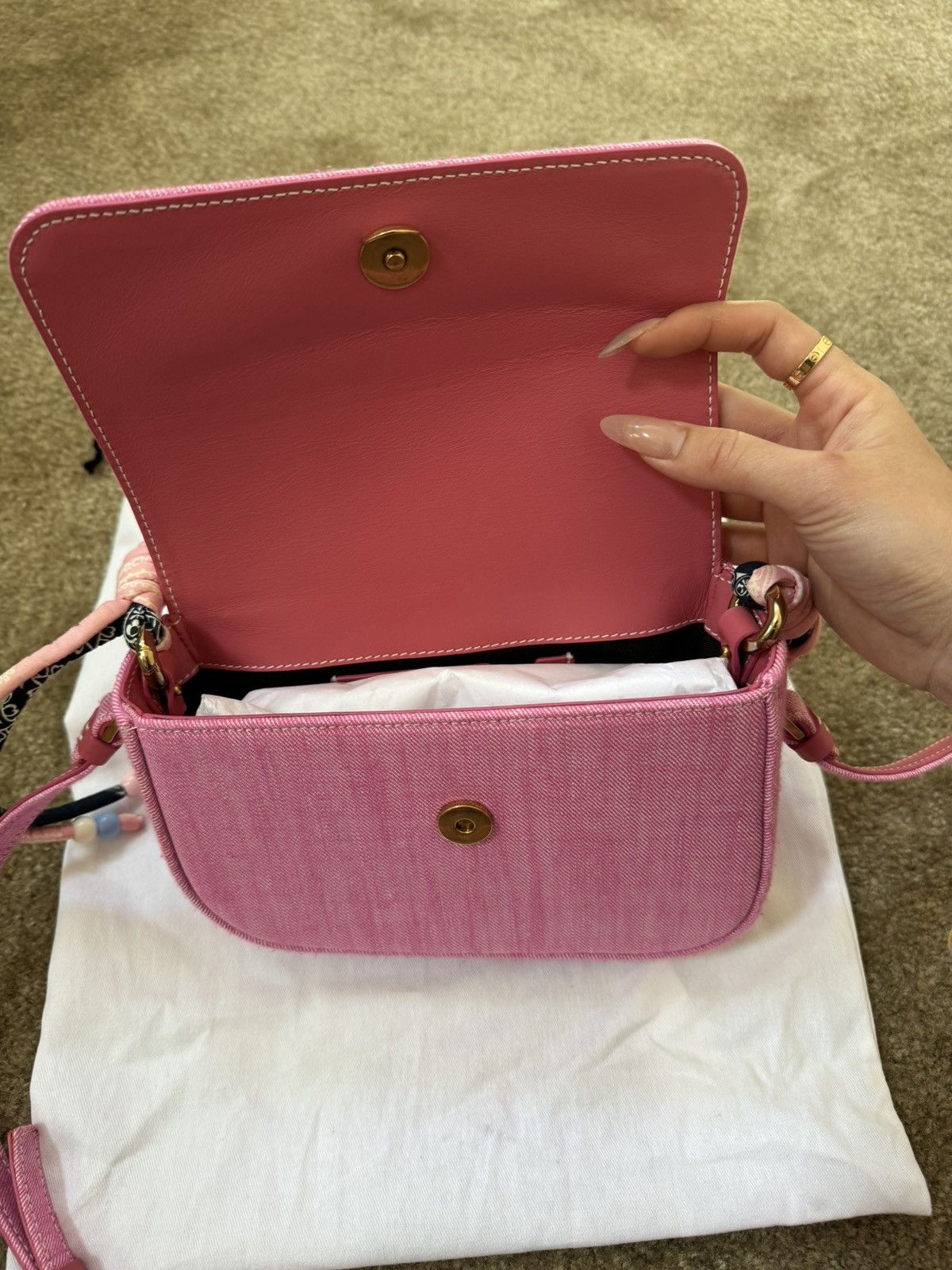 Palm Angels Palm Angels Pink Bandana Crash Denim Bag Size ONE SIZE - 7 Thumbnail