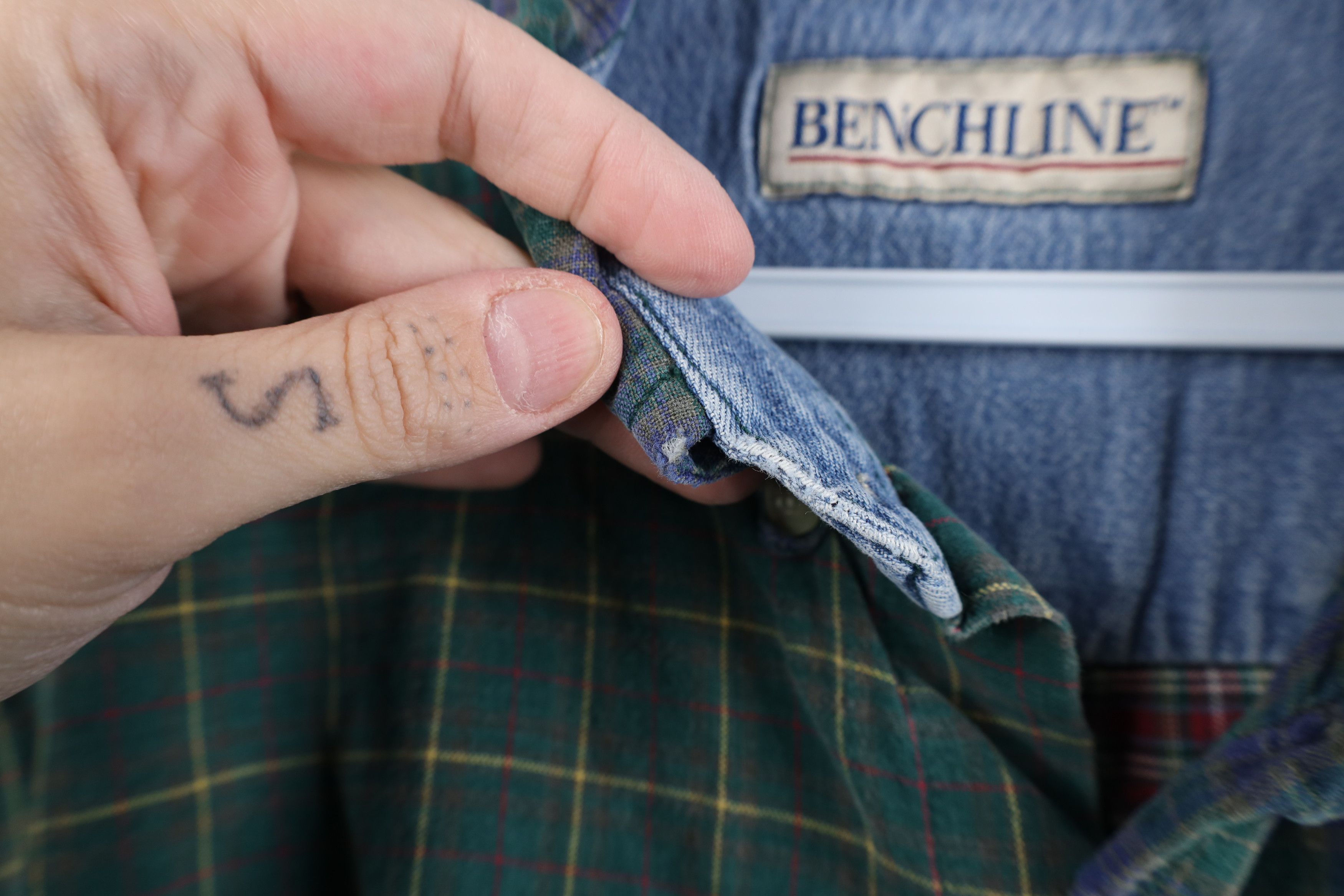 Vintage Vintage 90s Streetwear Cut and Sew Flannel Button Down Shirt Size US M / EU 48-50 / 2 - 7 Thumbnail