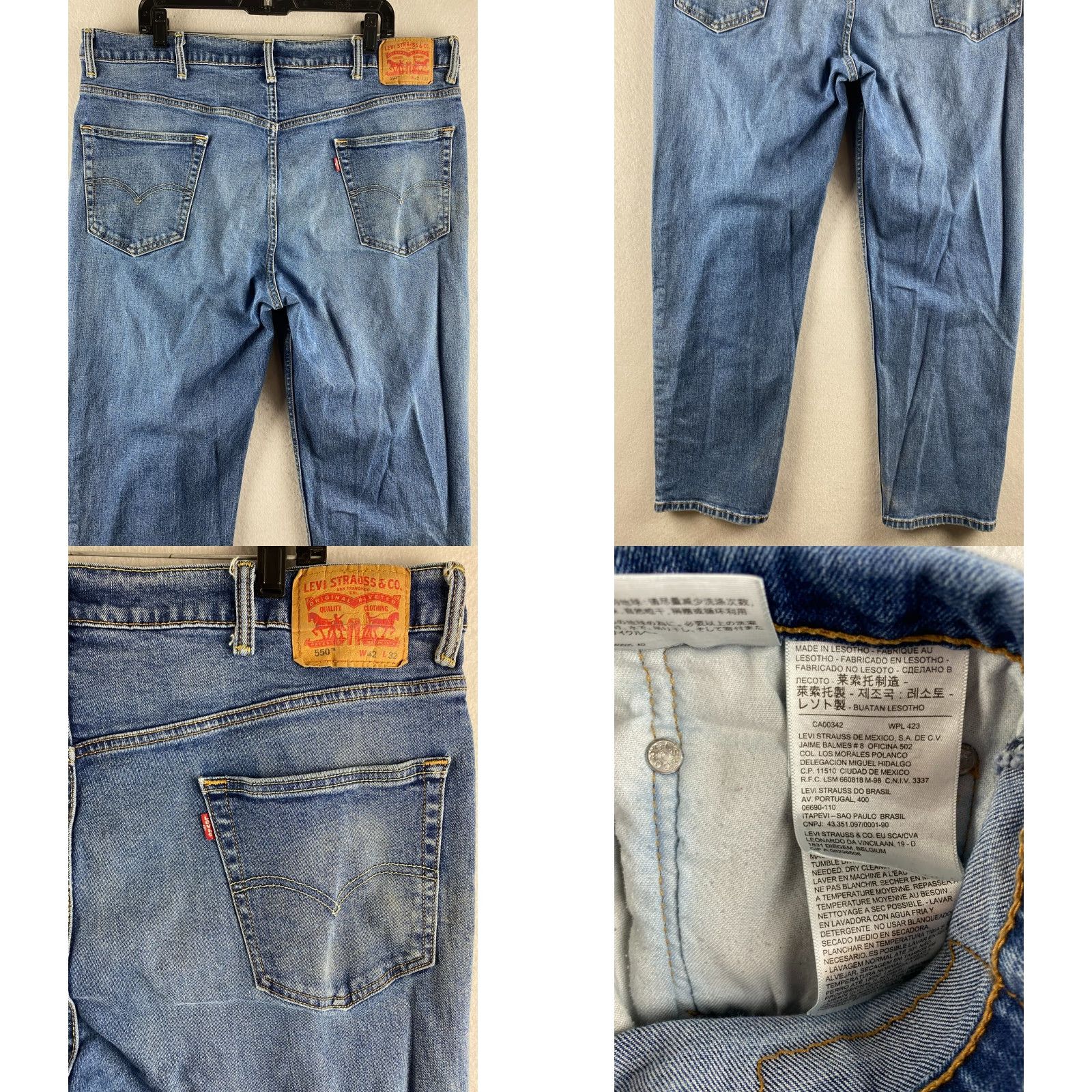 Levi's Levi's Jeans 42 X 32 Blue 550 Relaxed Stretch Distressed Denim Pockets Modern Mens Size US 42 / EU 58 - 10 Thumbnail