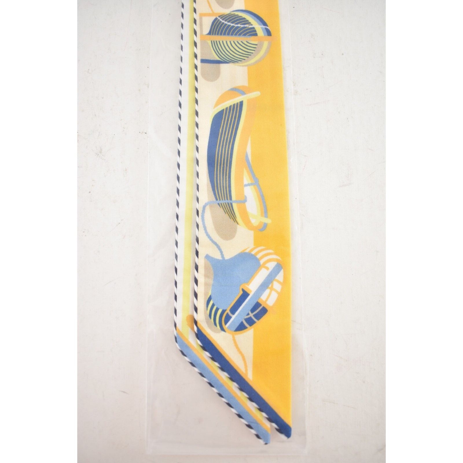 Hermes Hermes Scarf Twilly Thalassa 100% Cotton Bouton D'or Bag Tie Size ONE SIZE - 2 Thumbnail