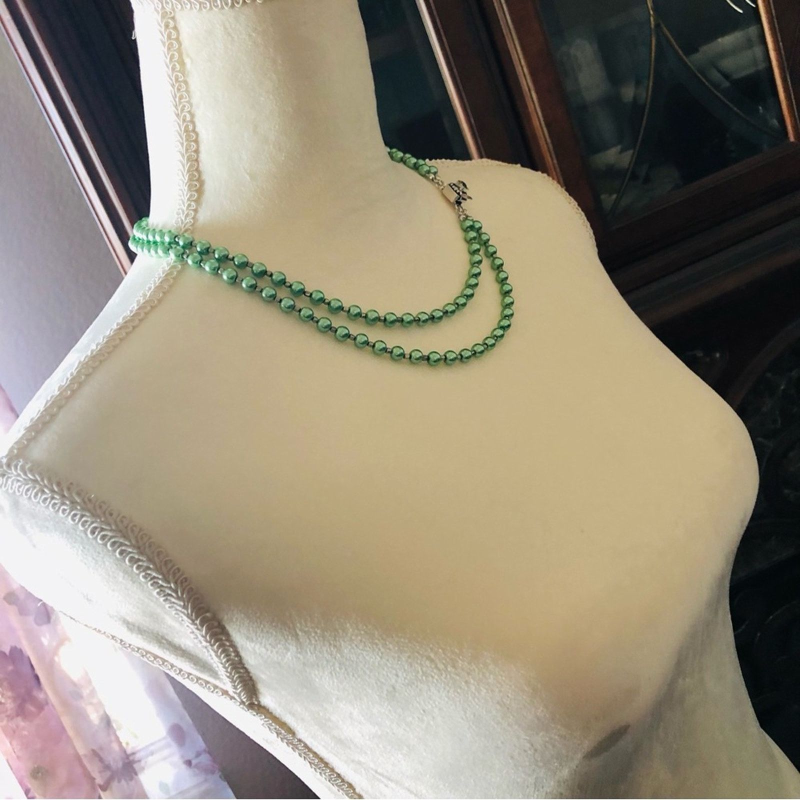 Handmade Handcrafted green Czech Pearl forsterite peridot necklace Size ONE SIZE - 3 Thumbnail