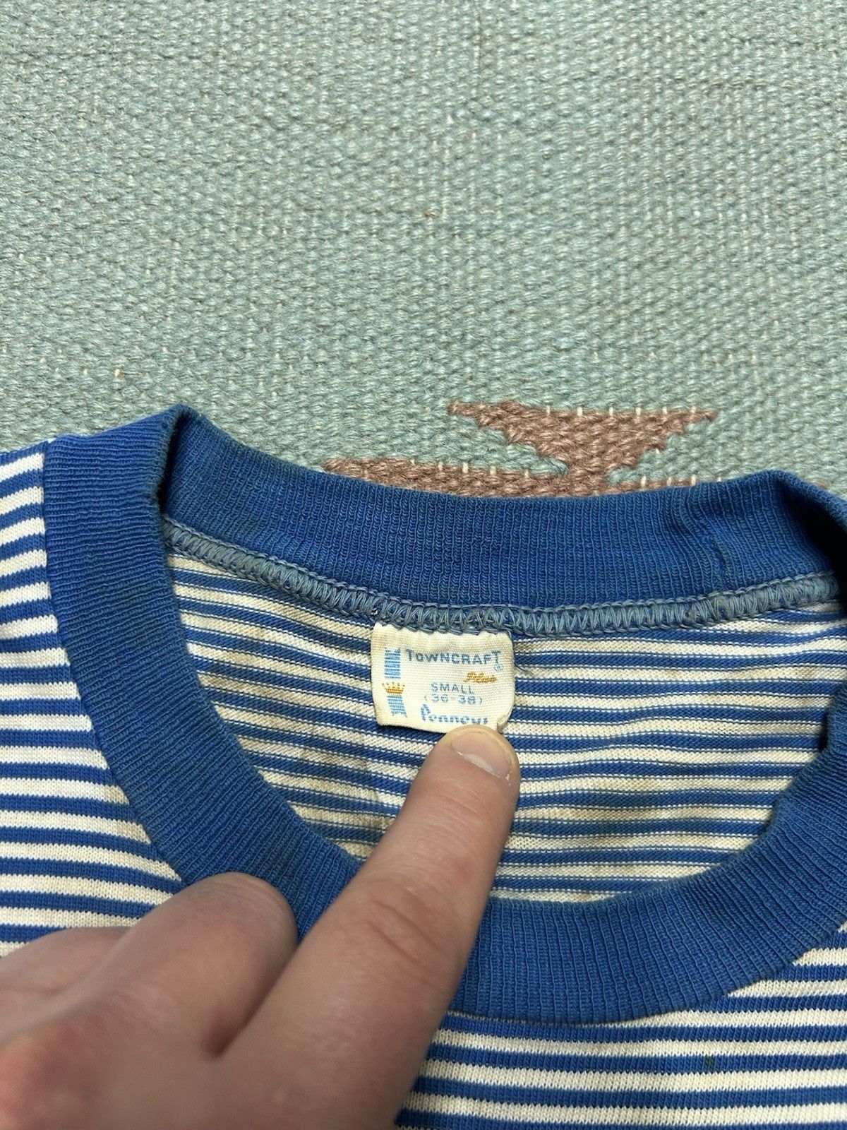 Vintage 60s striped t shirt Penneys Towncraft distress grunge soft S Size US S / EU 44-46 / 1 - 7 Thumbnail