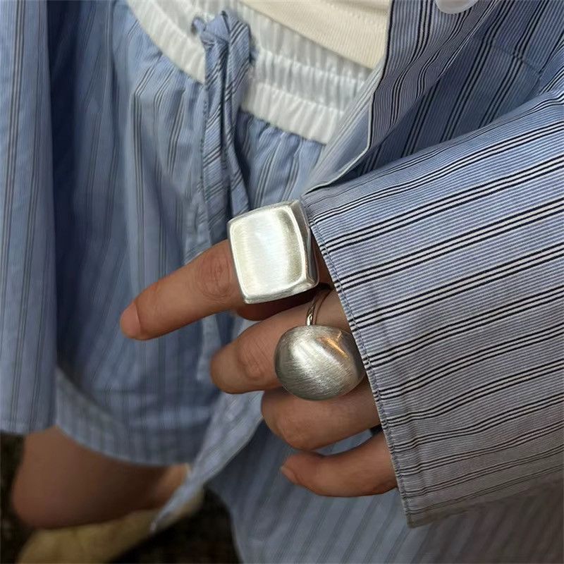 Jewelry Vintage Square Geometric Irregular Retro Rings Men’s Women’s Size ONE SIZE - 2 Thumbnail