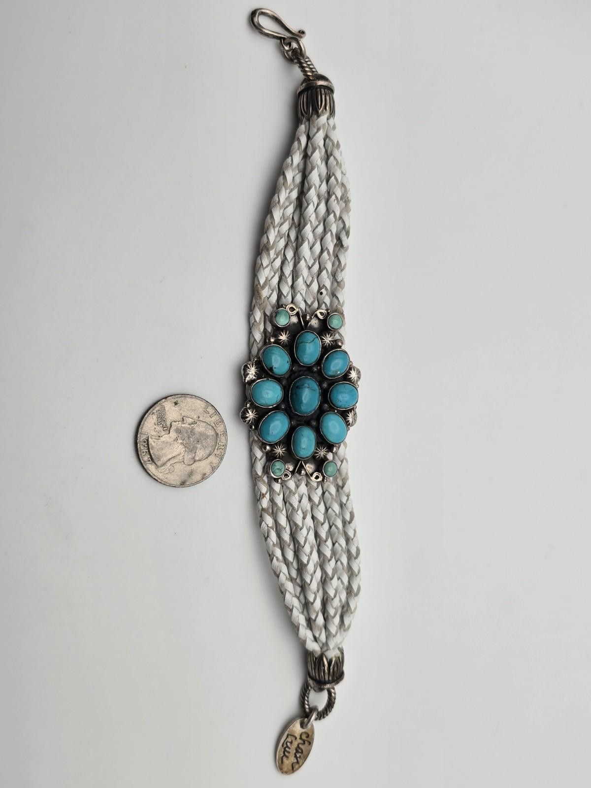 Chan Luu Chan Luu Sterling Silver, Turquoise Cluster Bracelet Leather Size ONE SIZE - 1 Thumbnail