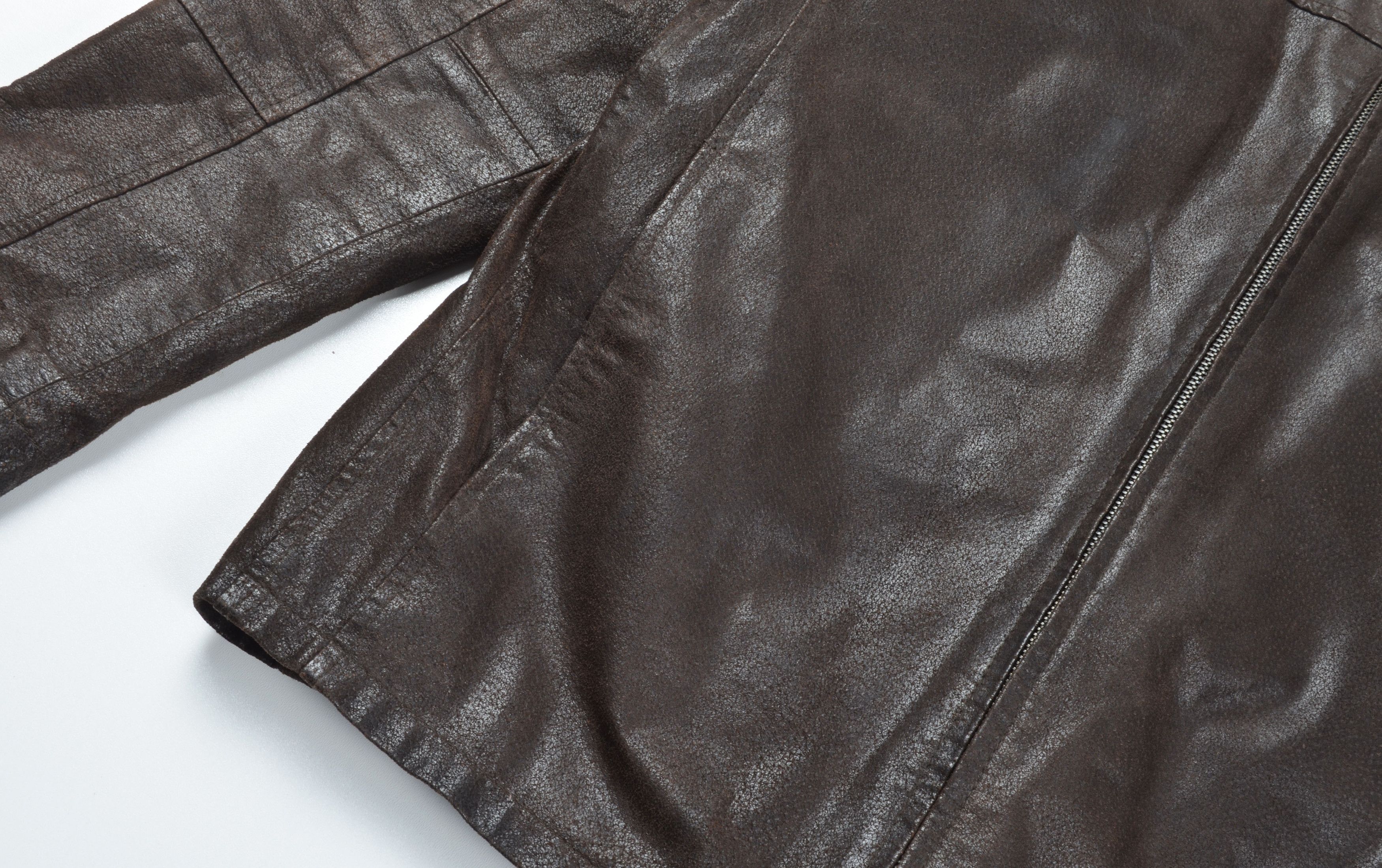Alpha Industries Vintage Alpha Industries 90's Brown Leather Zip Jacket Size US M / EU 48-50 / 2 - 3 Thumbnail