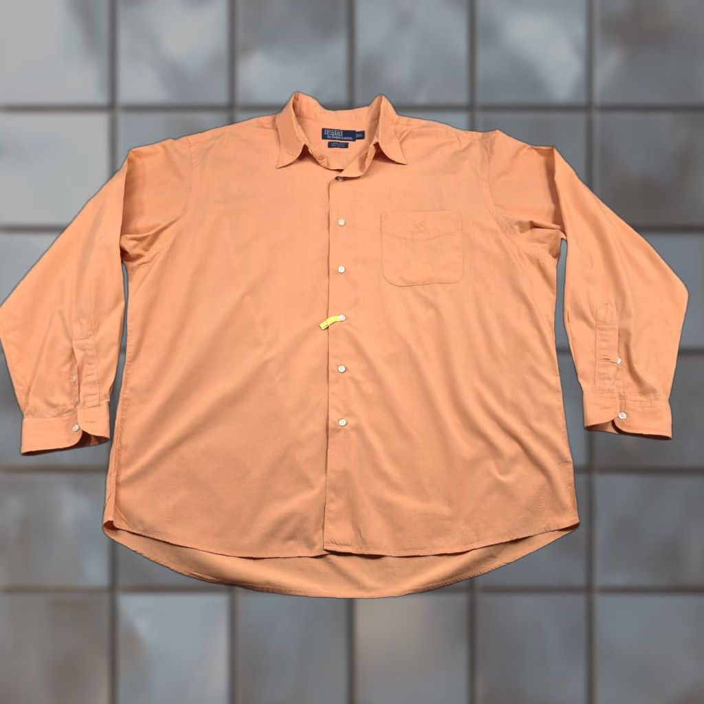 Polo Ralph Lauren VINTAGE Polo Ralph Lauren Shirt Mens XL Button Up Orange Marlowe Cotton Long Sleeve Size US XL / EU 56 / 4 - 1 Thumbnail