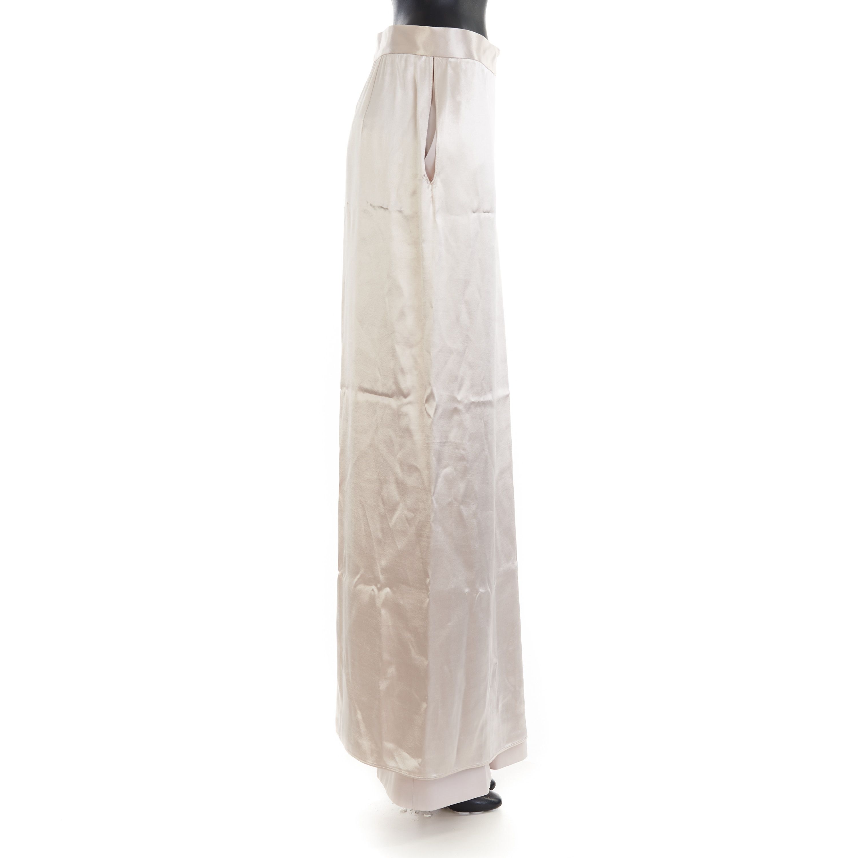 Fendi Beige Satin Trousers - Satin Panel, Asymmetrical Effect Size 26" / US 2 / IT 38 - 15 Thumbnail