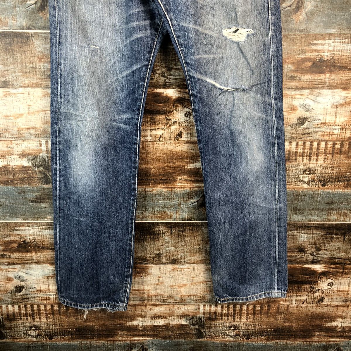 Levi's DLL 501 Levis Blue Distressed Denim Pants #C081 Size US 30 / EU 46 - 6 Thumbnail
