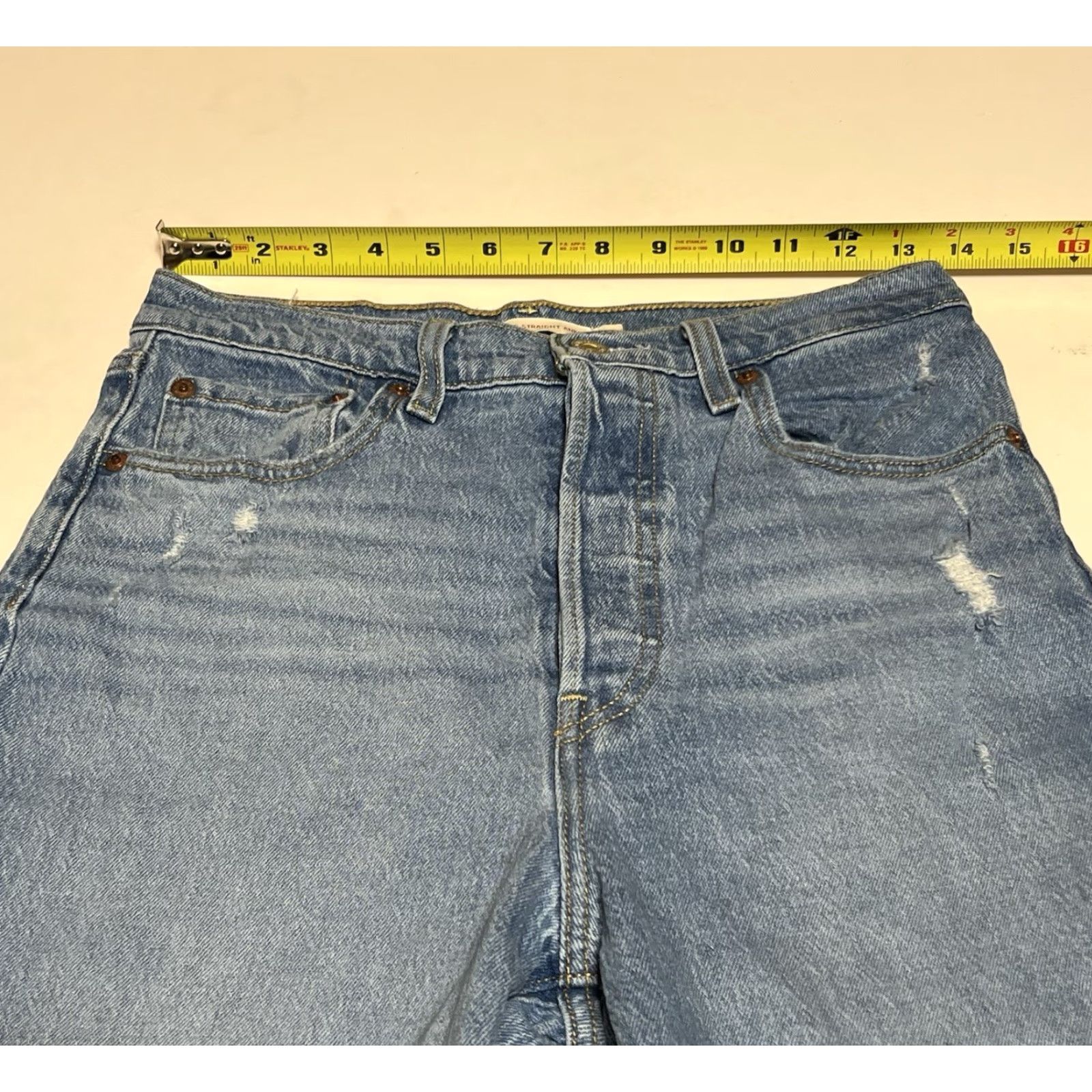 Levi's Levi's Jeans Women Ribcage Straight Ankle 27x26 Blue Denim 5-Pocket Button Closure High Rise Regular Fit Levi's Logo Size 27" / US 4 / IT 40 - 3 Thumbnail