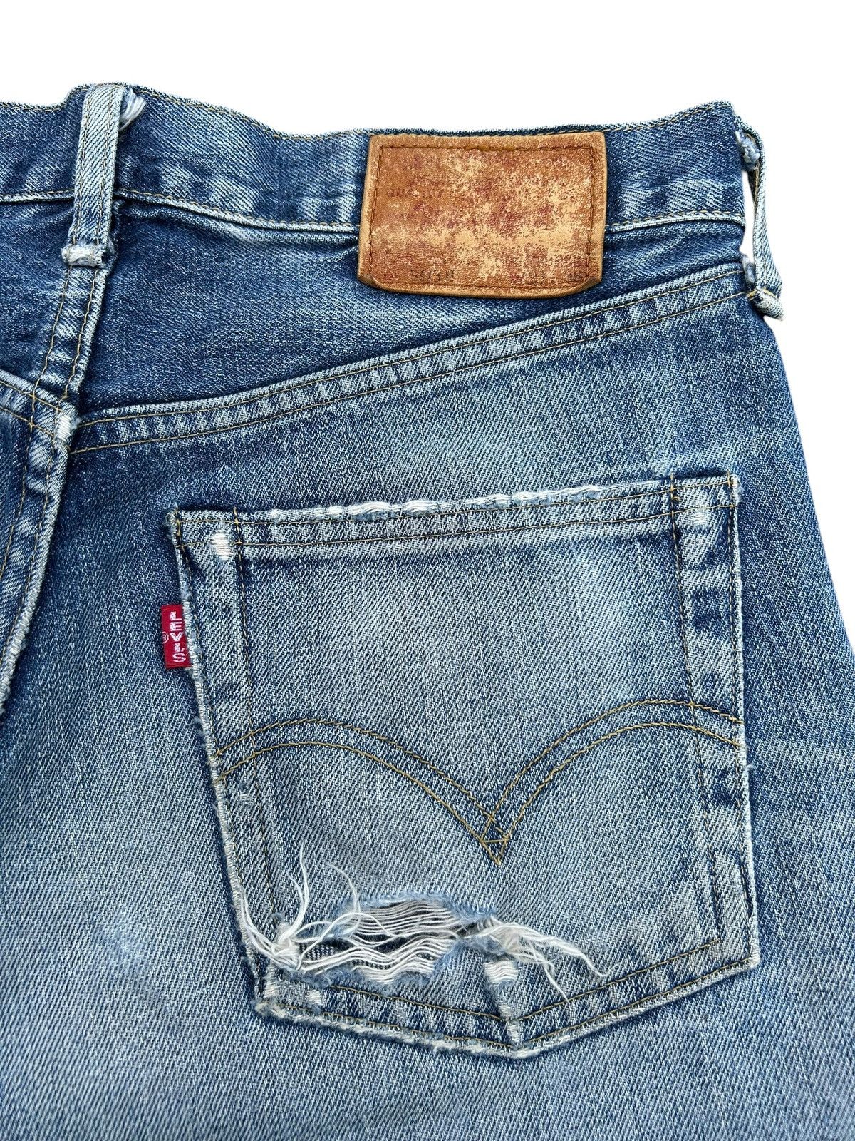 Kapital Thrashed Vintage Levis Big E Selvedge Denim Jeans Size US 31 - 14 Thumbnail
