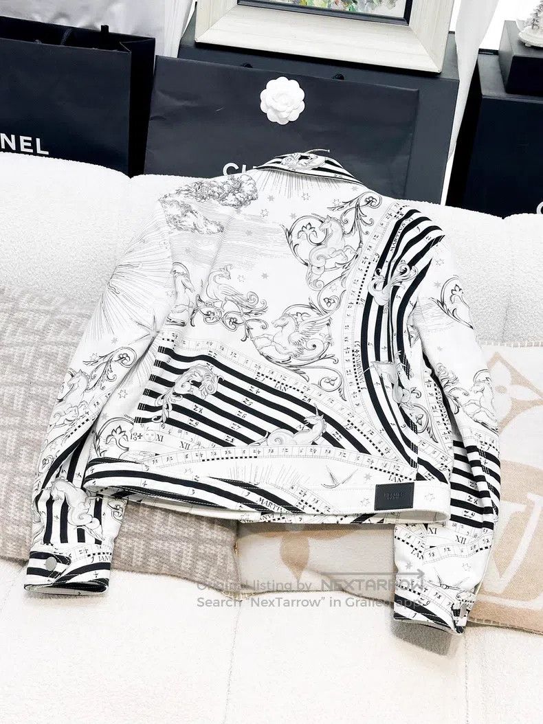 Hermes Hermes Black and White Astrology Full Print Fleece Basebal Size XS / US 0-2 / IT 36-38 - 4 Thumbnail
