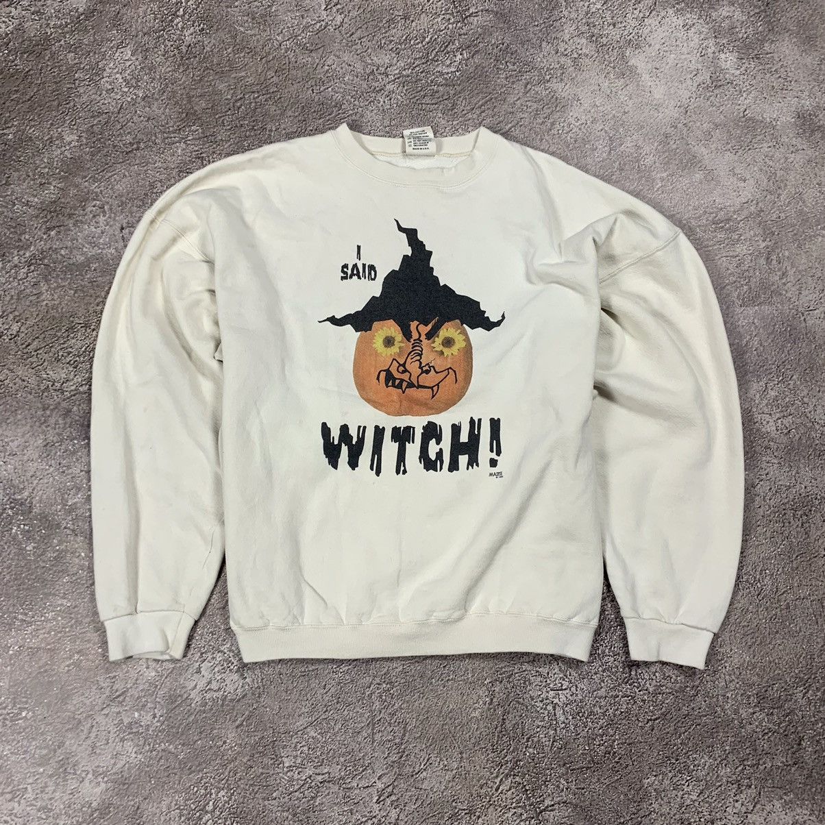 Vintage Vintage 90s Graphic Sweatshirt Halloween Witch Humor Streetw Size US L / EU 52-54 / 3 - 1 Thumbnail