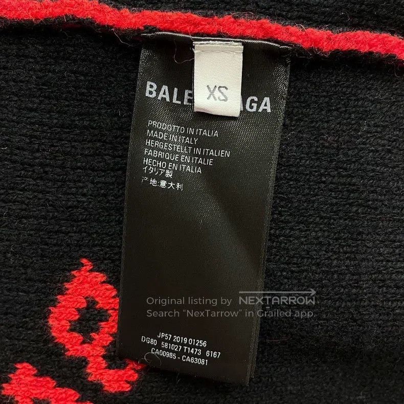 Balenciaga Balenciaga All-over Logo Red Sweater Size US XS / EU 42 / 0 - 6 Thumbnail