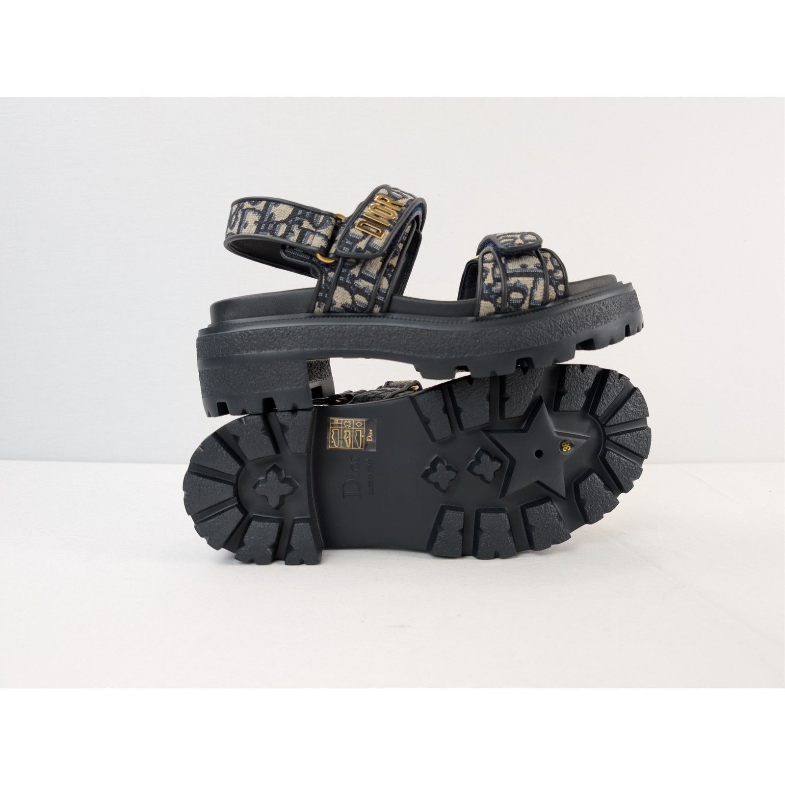 Dior o1rshd1 Oblique Fabric canvas Dioract platform sandal black Size US 8 / IT 38 - 11 Thumbnail