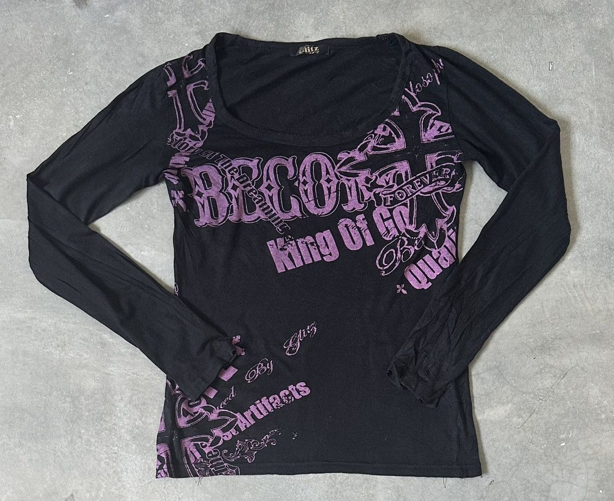 Japanese Brand VINTAGE GLITZ AFFLICTION TEE Size US S / EU 44-46 / 1 - 1 Thumbnail