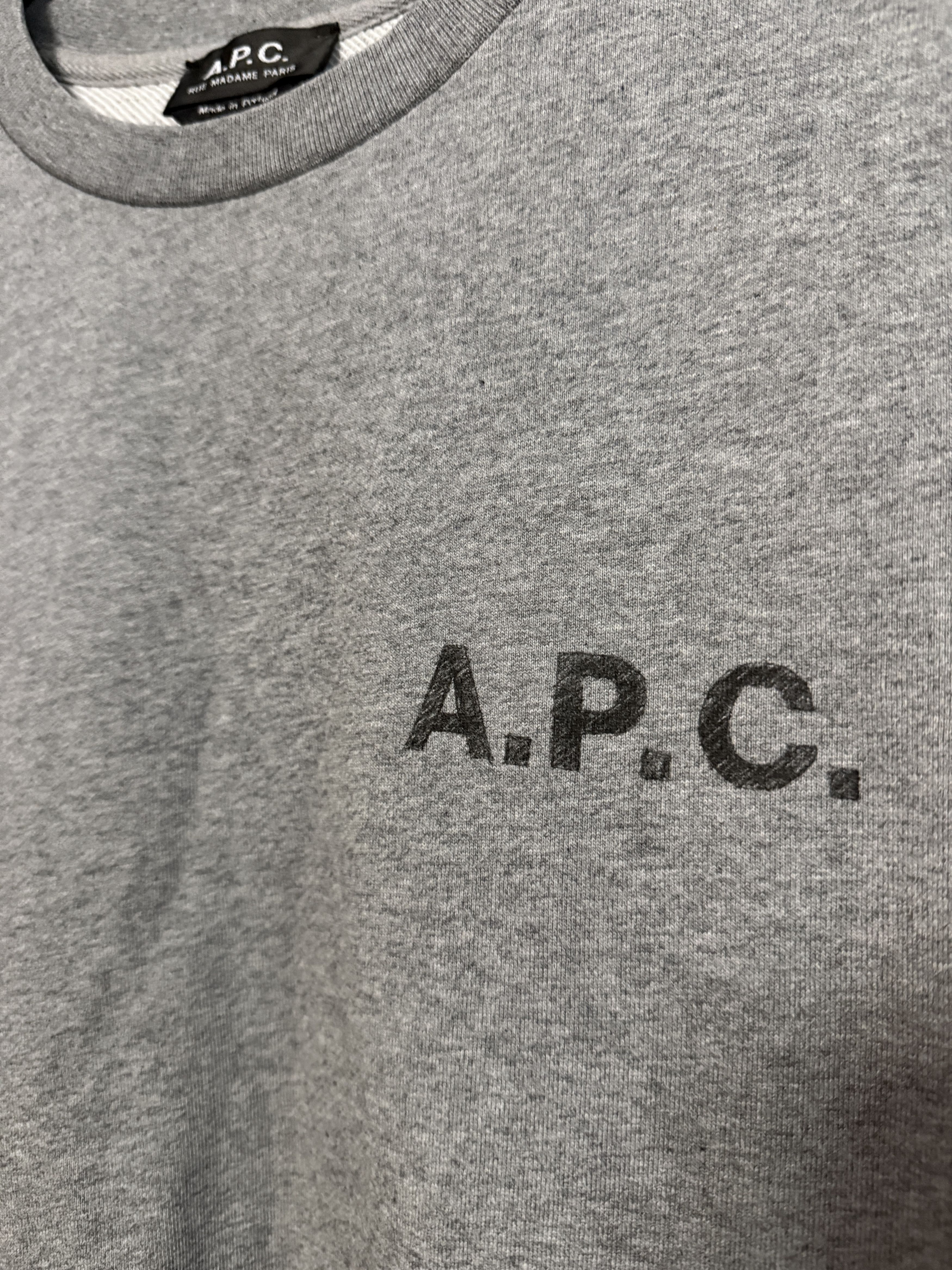 A.P.C. APC Sweatshirt With Painted Logo Sz M Size US M / EU 48-50 / 2 - 2 Thumbnail
