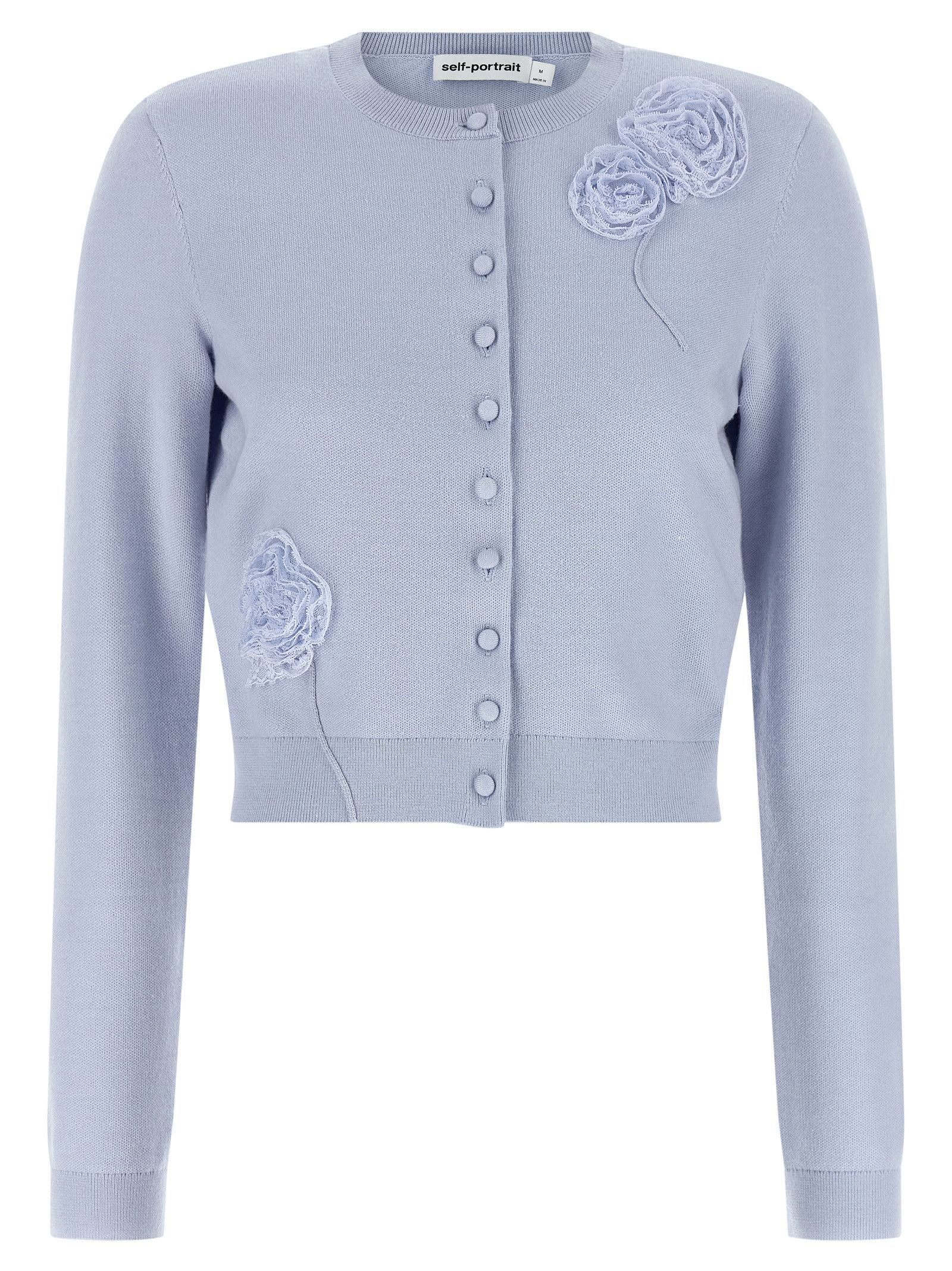Self-Portrait 'Blue Flower Knit' cardigan Size S / US 4 / IT 40 - 1 Thumbnail