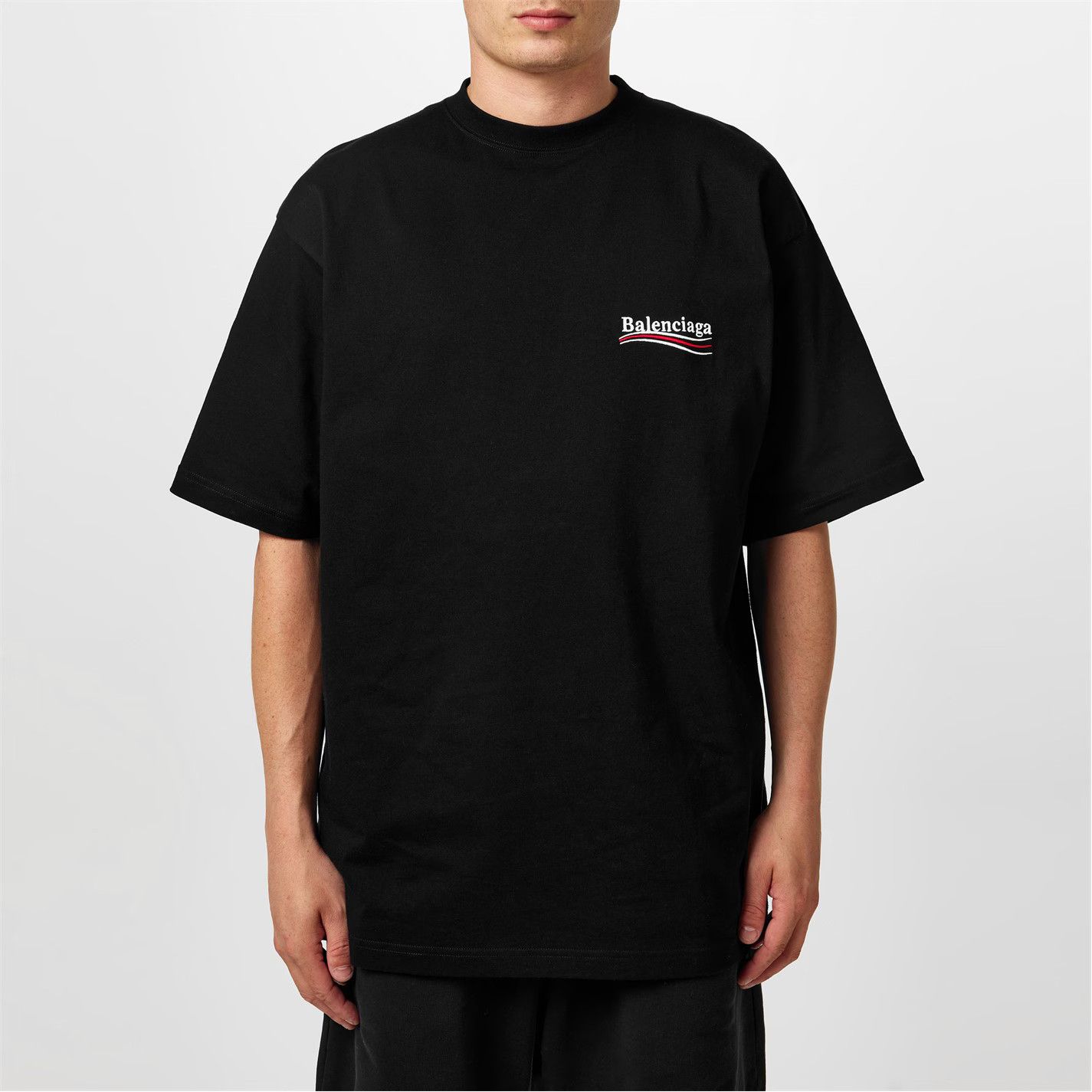 Balenciaga BALENCIAGA Oversized embroidered cotton-jersey T-shirt Size US XS / EU 42 / 0 - 4 Thumbnail