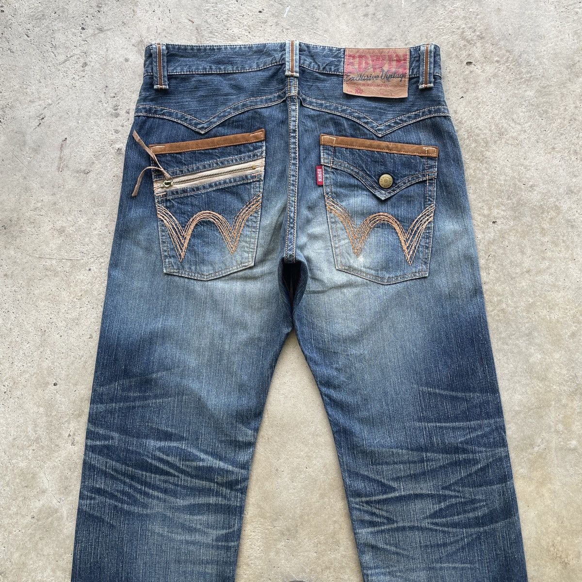 Edwin W36x33.5 Vintage Edwin XV Distressed Faded Pants Denim Jeans Size US 36 / EU 52 - 10 Thumbnail