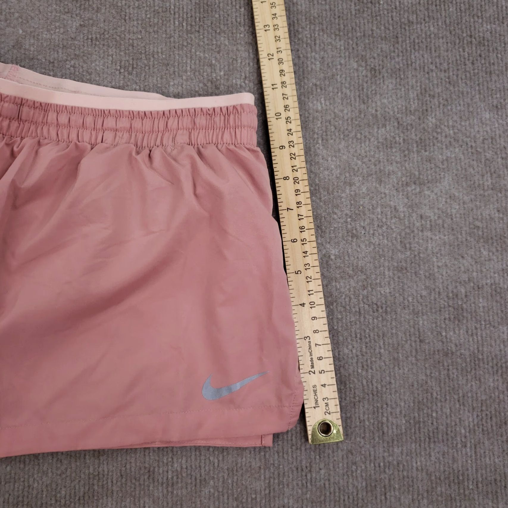 Nike Nike Women's Pink Dri-Fit Running Shorts Large Elastic Waist Drawstring Athletic Breathable Size 33" - 4 Thumbnail