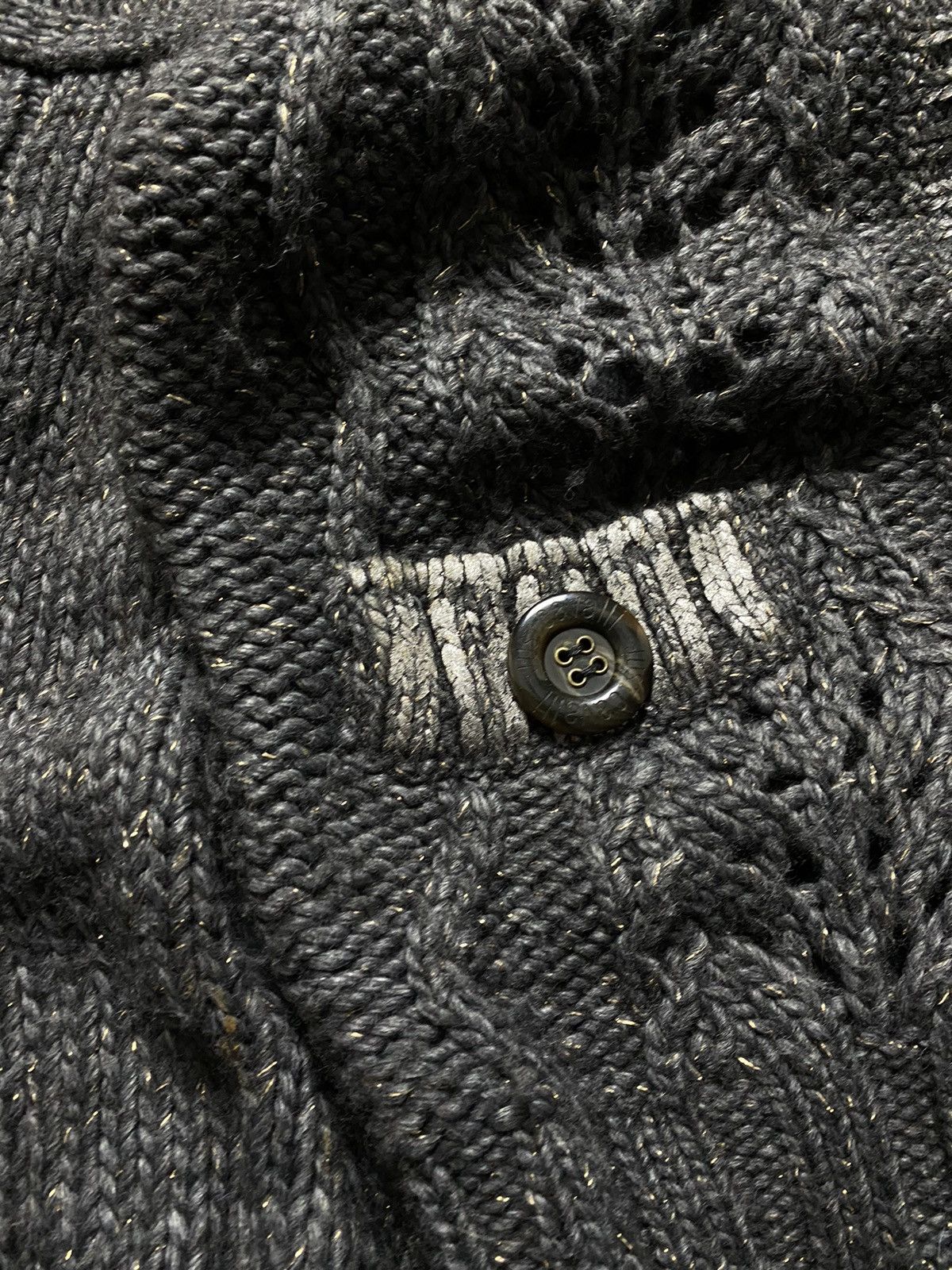 Just Cavalli Just Cavalli Chunky Knit With Open Mesh Gold Thread Sweater Size M / US 6-8 / IT 42-44 - 6 Thumbnail