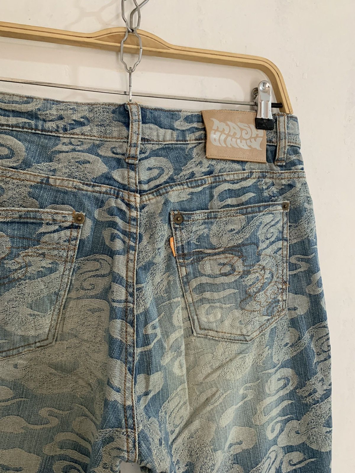 Japanese Brand Mash mania denim jacquard dragon flared pants Size US 32 / EU 48 - 7 Thumbnail