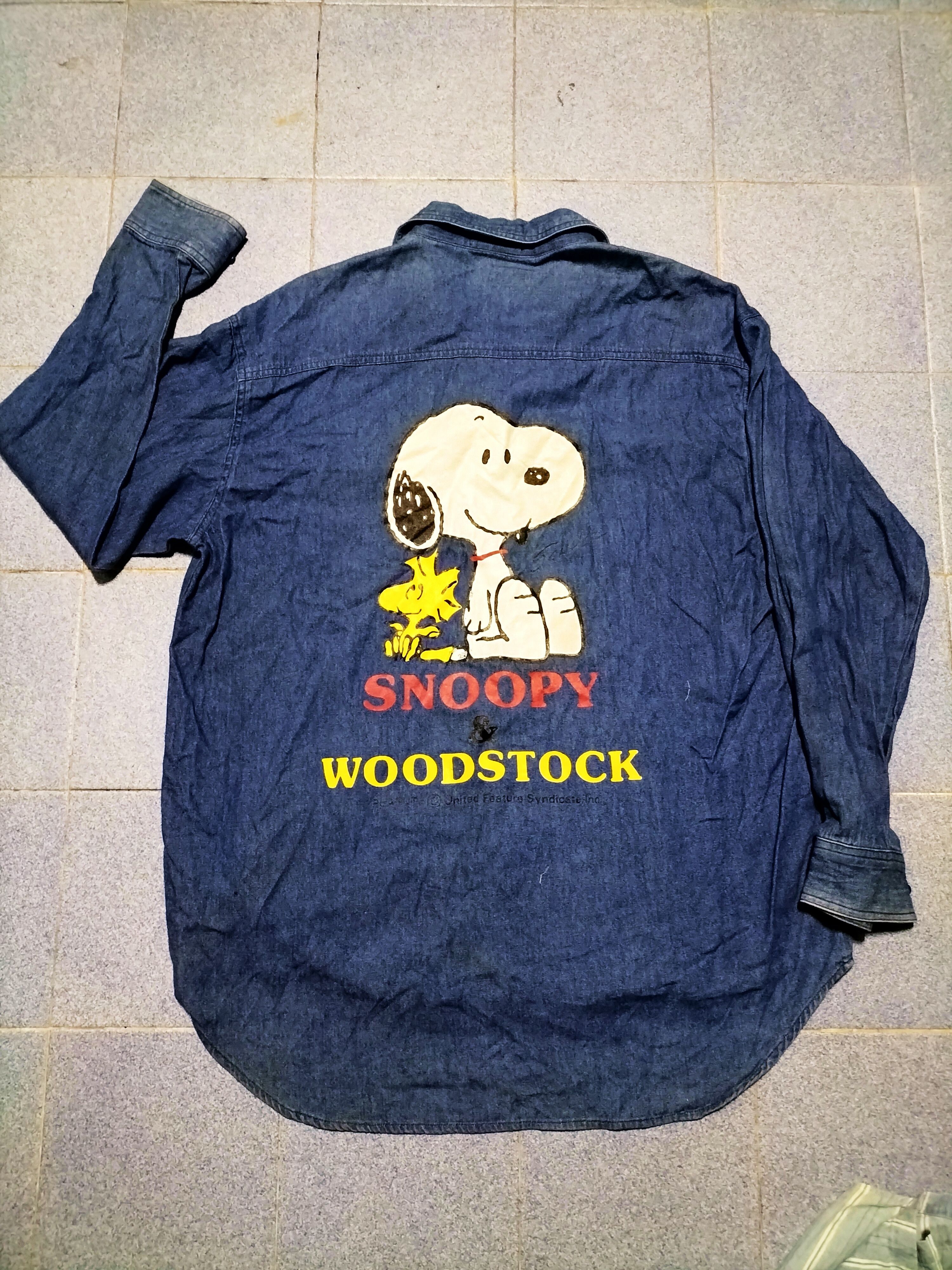Cartoon Network Vintage Peanuts Snoopy Woodstock 90s Denim Shirts Size US L / EU 52-54 / 3 - 1 Thumbnail