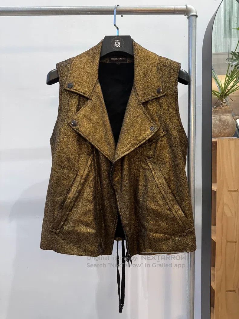 Ann Demeulemeester Ann Demeulemeester Black and Gold Saint Fighter Biker Vest Size US S / EU 44-46 / 1 - 2 Thumbnail