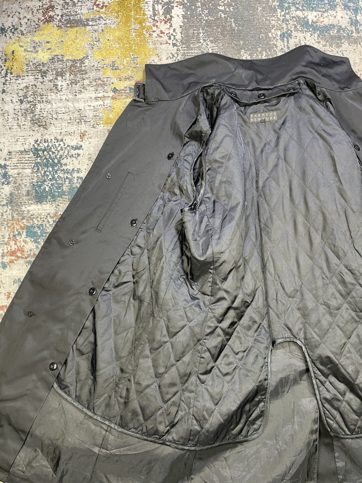 Barneys New York Berneys New York Mafia Black Belted Trench Coat Size US M / EU 48-50 / 2 - 8 Thumbnail