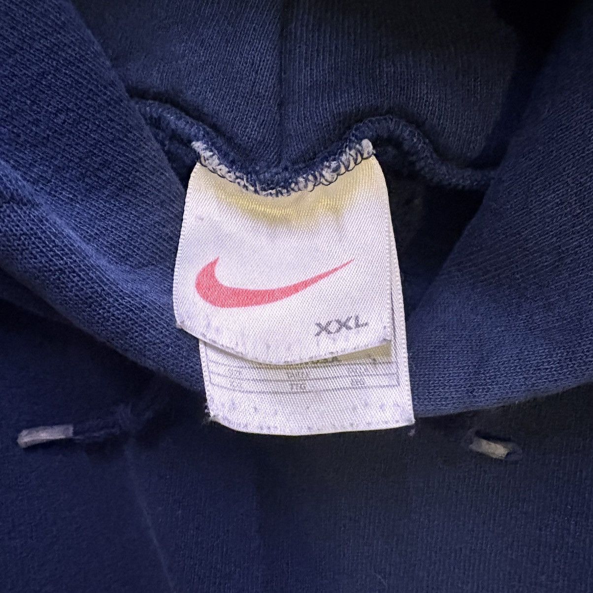 Nike Vintage 90s Nike Navy Center Swoosh Hoodie Size US XXL / EU 58 / 5 - 3 Thumbnail