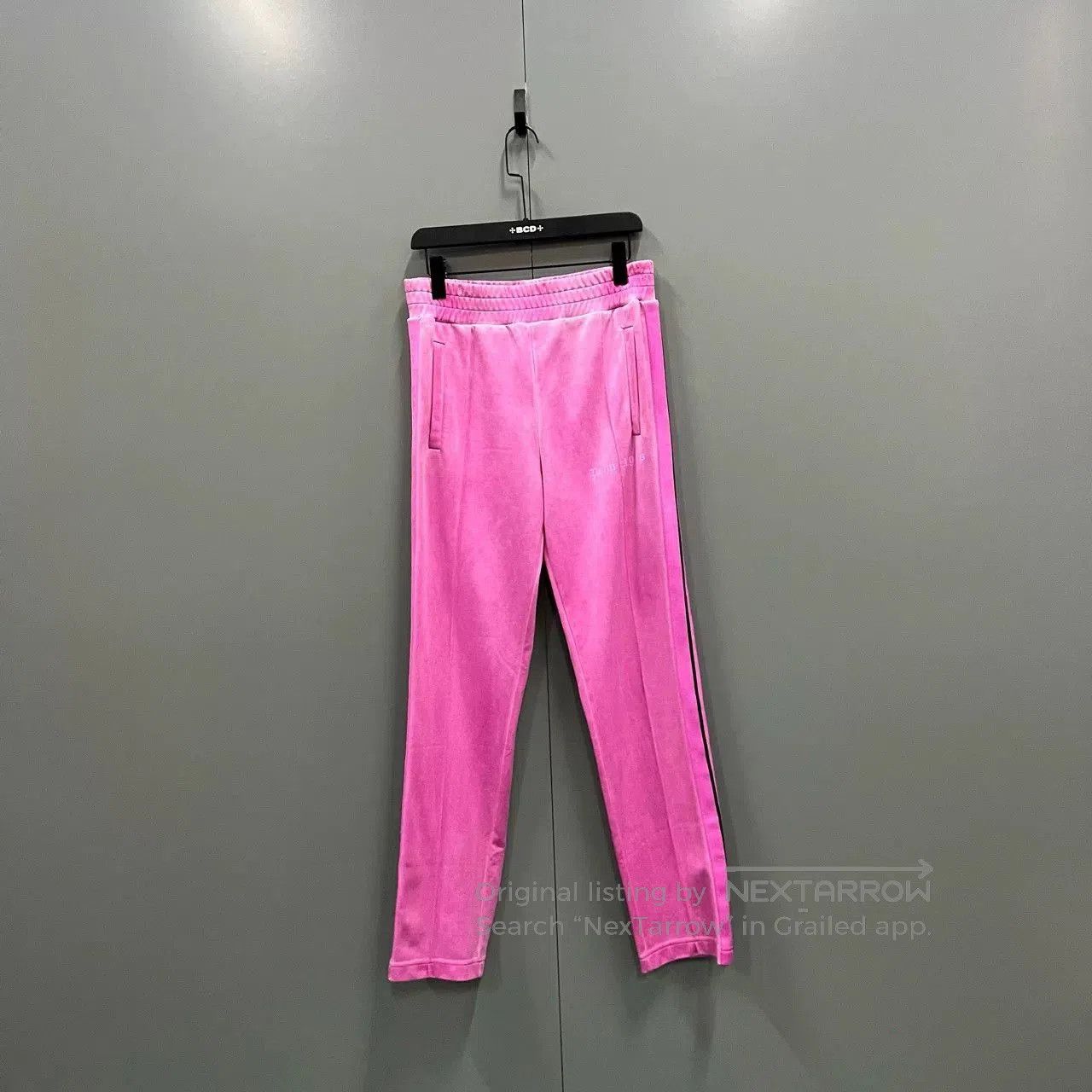 Palm Angels pink logo tracksuit pants by Palm Angels. Size 28" / US 6 / IT 42 - 1 Thumbnail