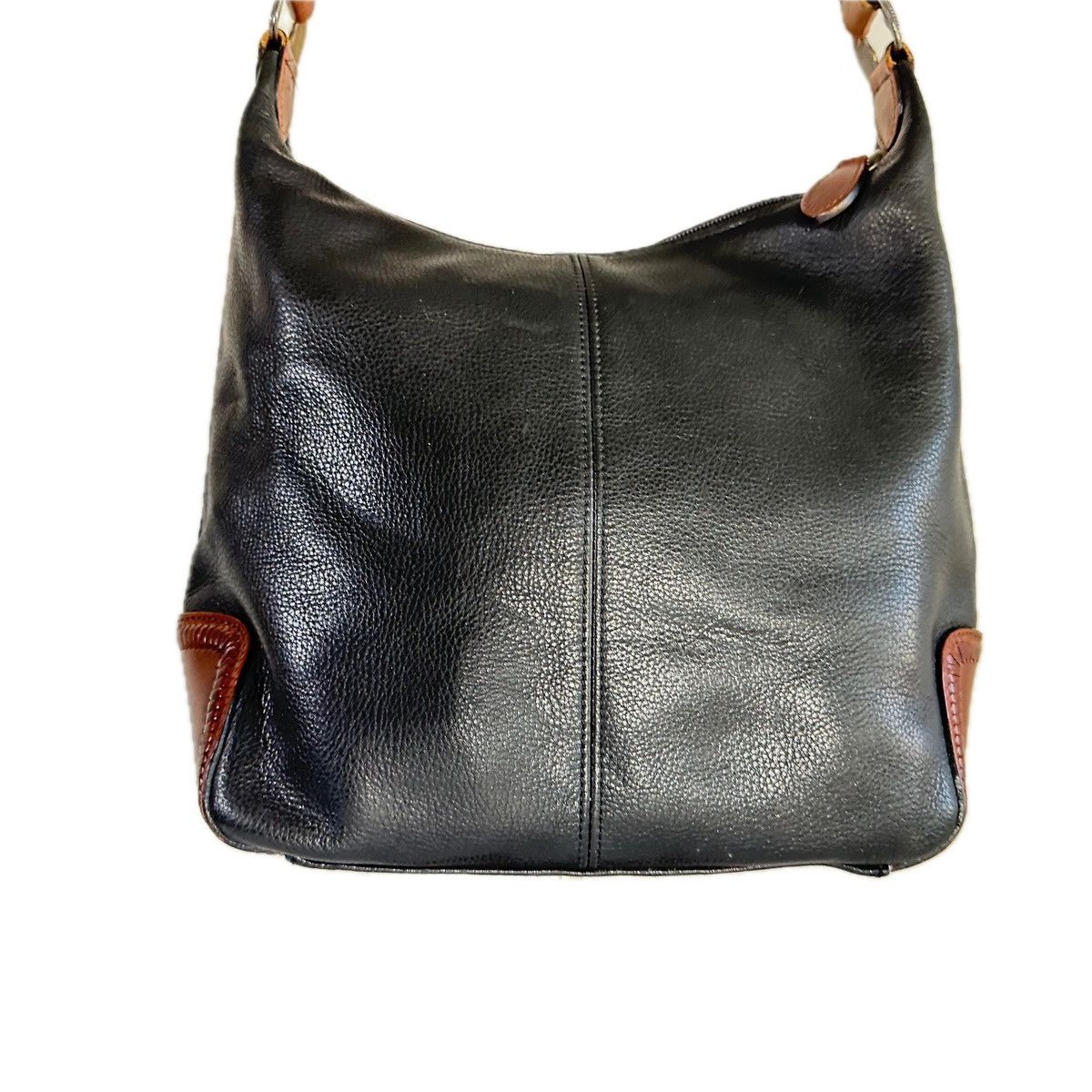 Fossil Vintage Fossil Black Leather Accents Brailed Strap Hobo Bag Size ONE SIZE - 5 Thumbnail