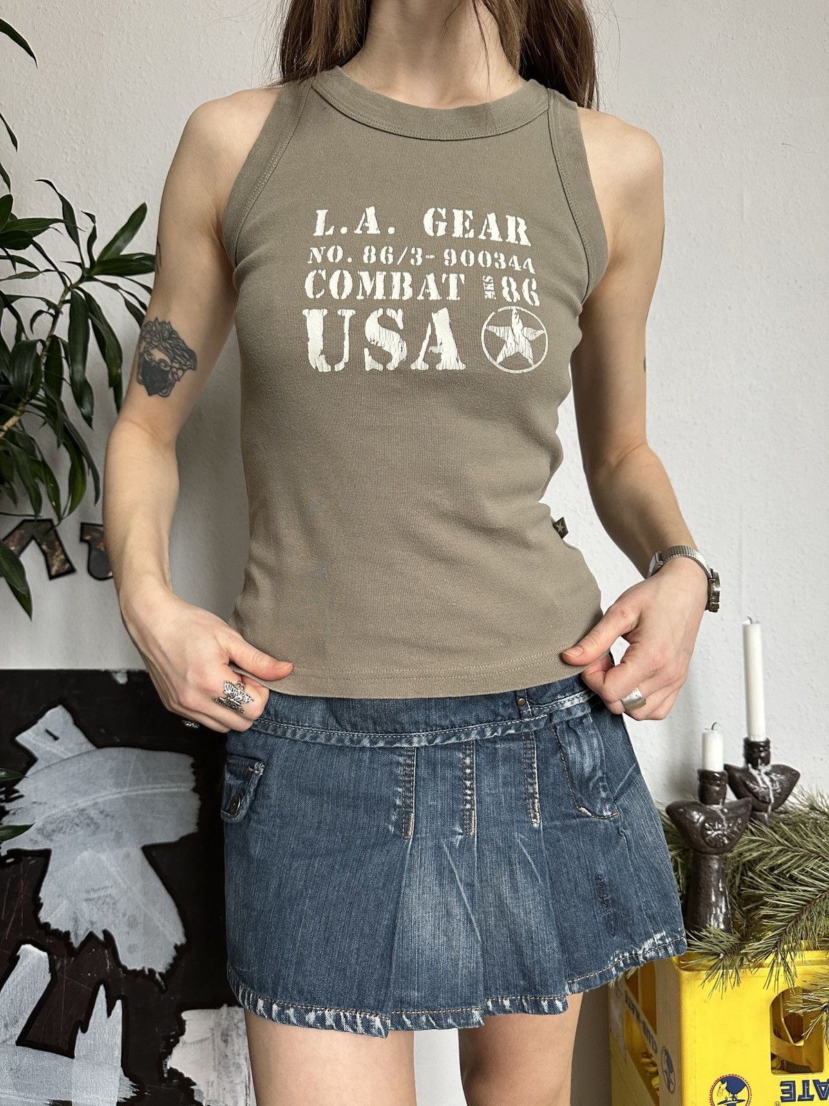 Vintage Vintage Y2K Printed Military Army Usa Tank Top Size L / US 10 / IT 46 - 4 Thumbnail