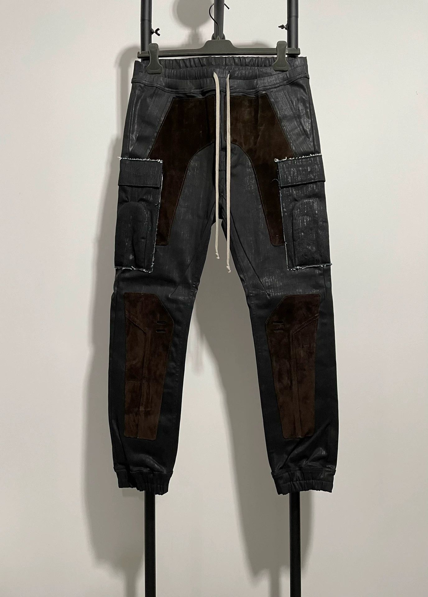 Rick Owens rick owens ro waxed finish cargo pants Size US 31 - 1 Thumbnail