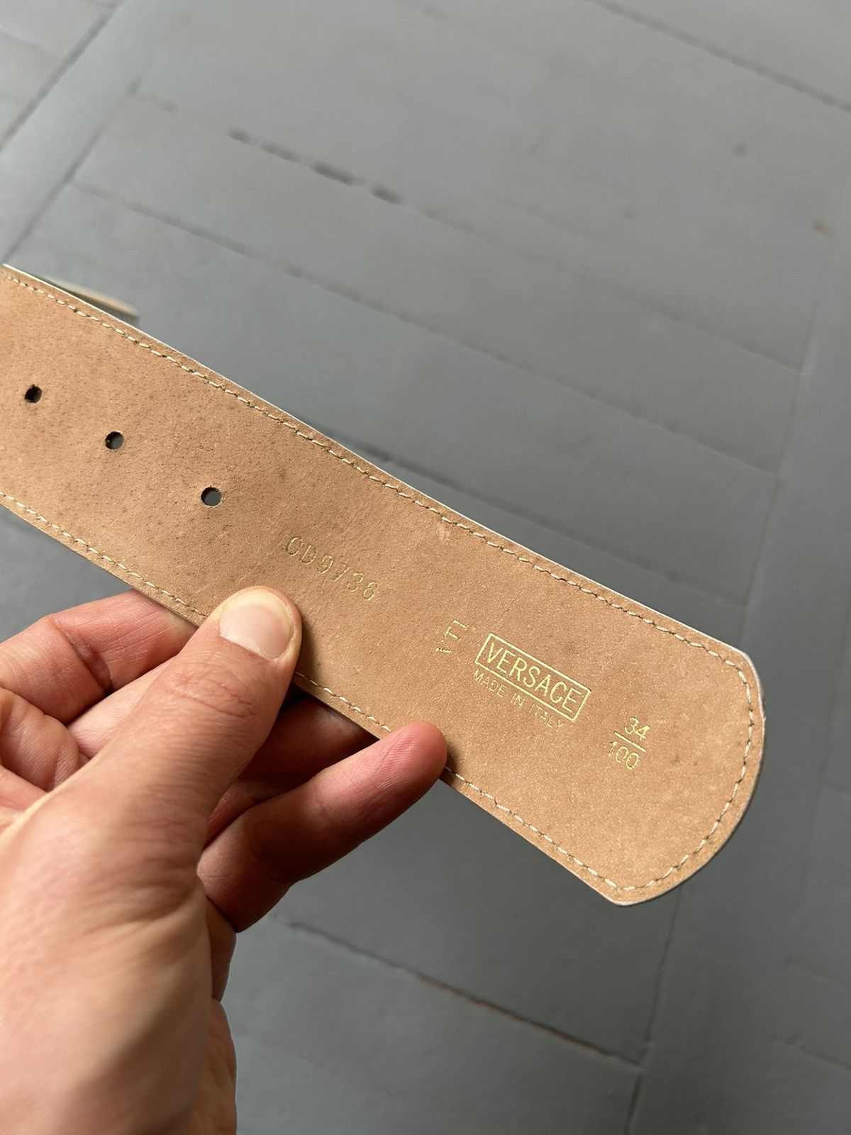 Versace × Vintage Versace leather belt white Size ONE SIZE - 6 Thumbnail