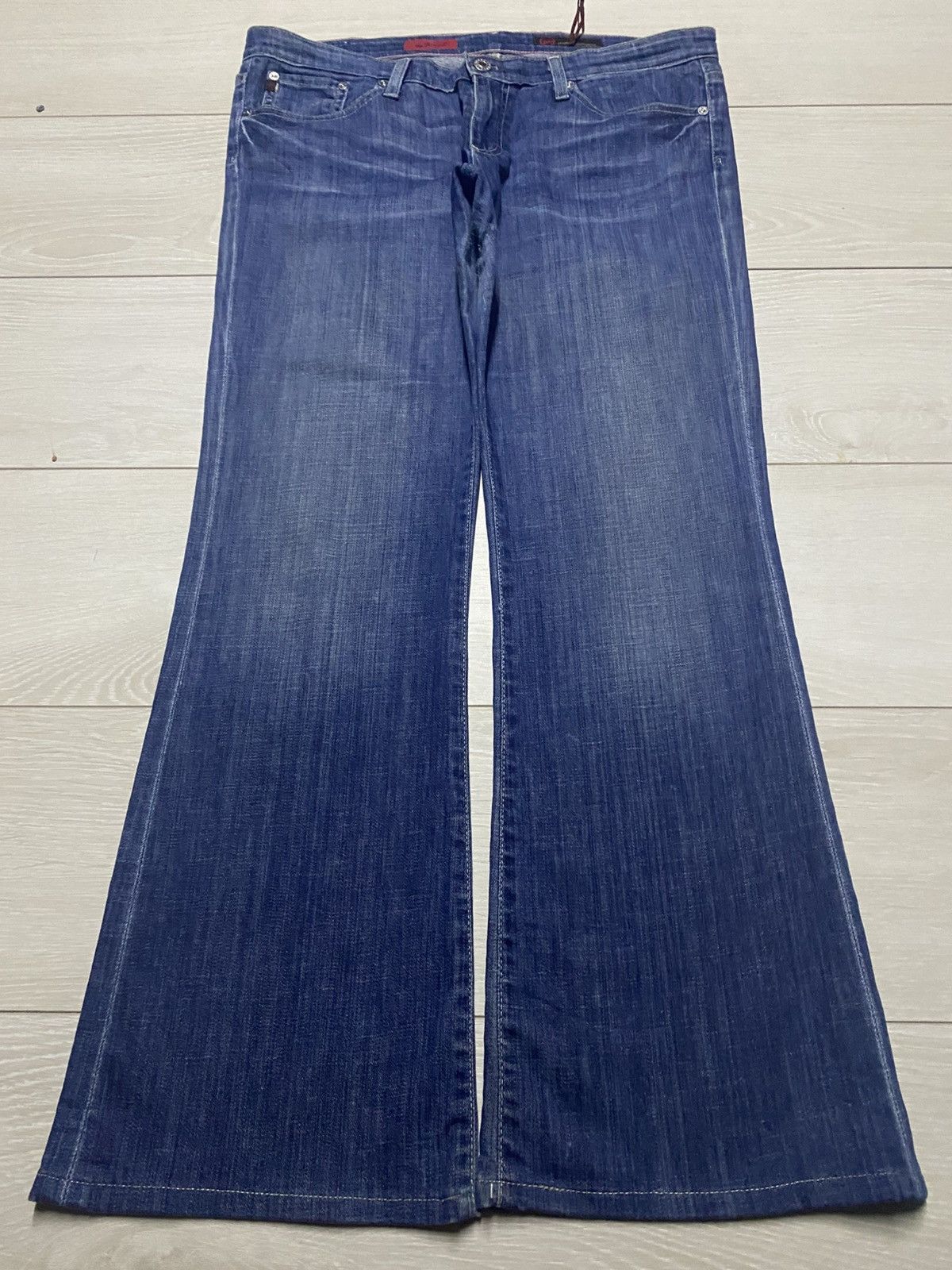 AG Adriano Goldschmied Vintage Adriano the Angle Blue Wash Flare Jeans Size US 35 - 1 Thumbnail