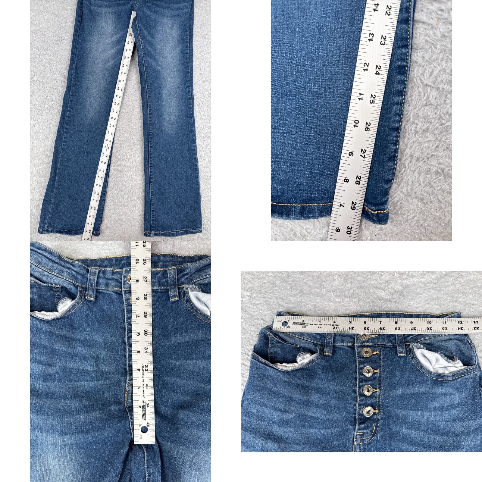 Shein Vintage Shein Women's Jeans Bootcut Size 2 Regular Mid Rise Dark Blue Denim Cotton Blend Size 26" / US 2 / IT 38 - 8 Thumbnail