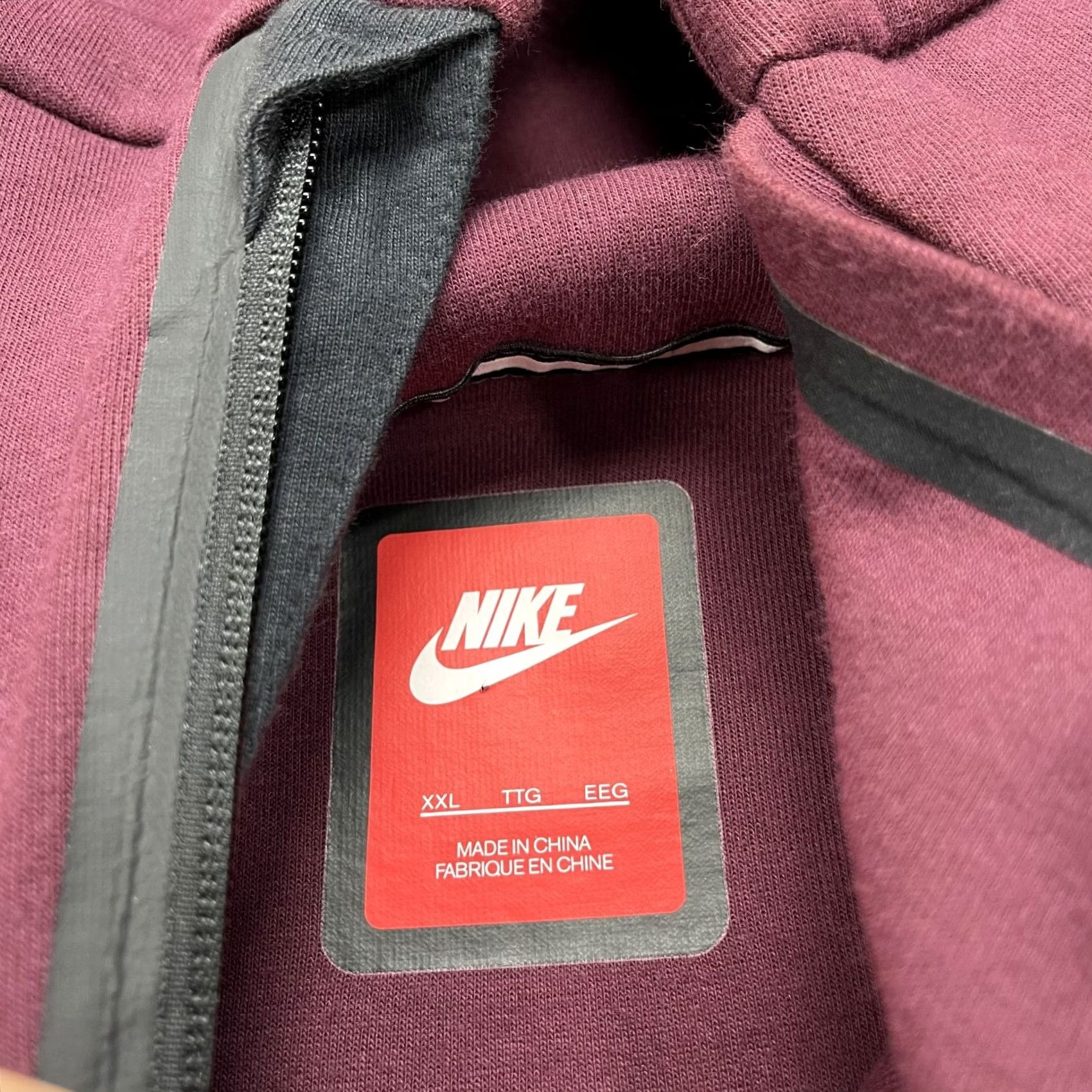 Nike Nike Tech Hoodie Mens 2XL Maroon Sportswear Nike Sportswear Hoodie Full Zip Hooded Size US XXL / EU 58 / 5 - 4 Thumbnail