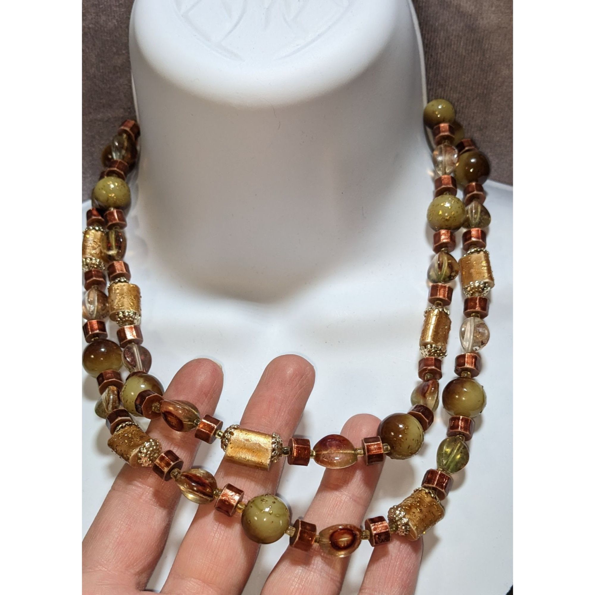 Other Vintage Bohemian Beaded Necklace Earth Tones Made In Japan Size ONE SIZE - 4 Thumbnail