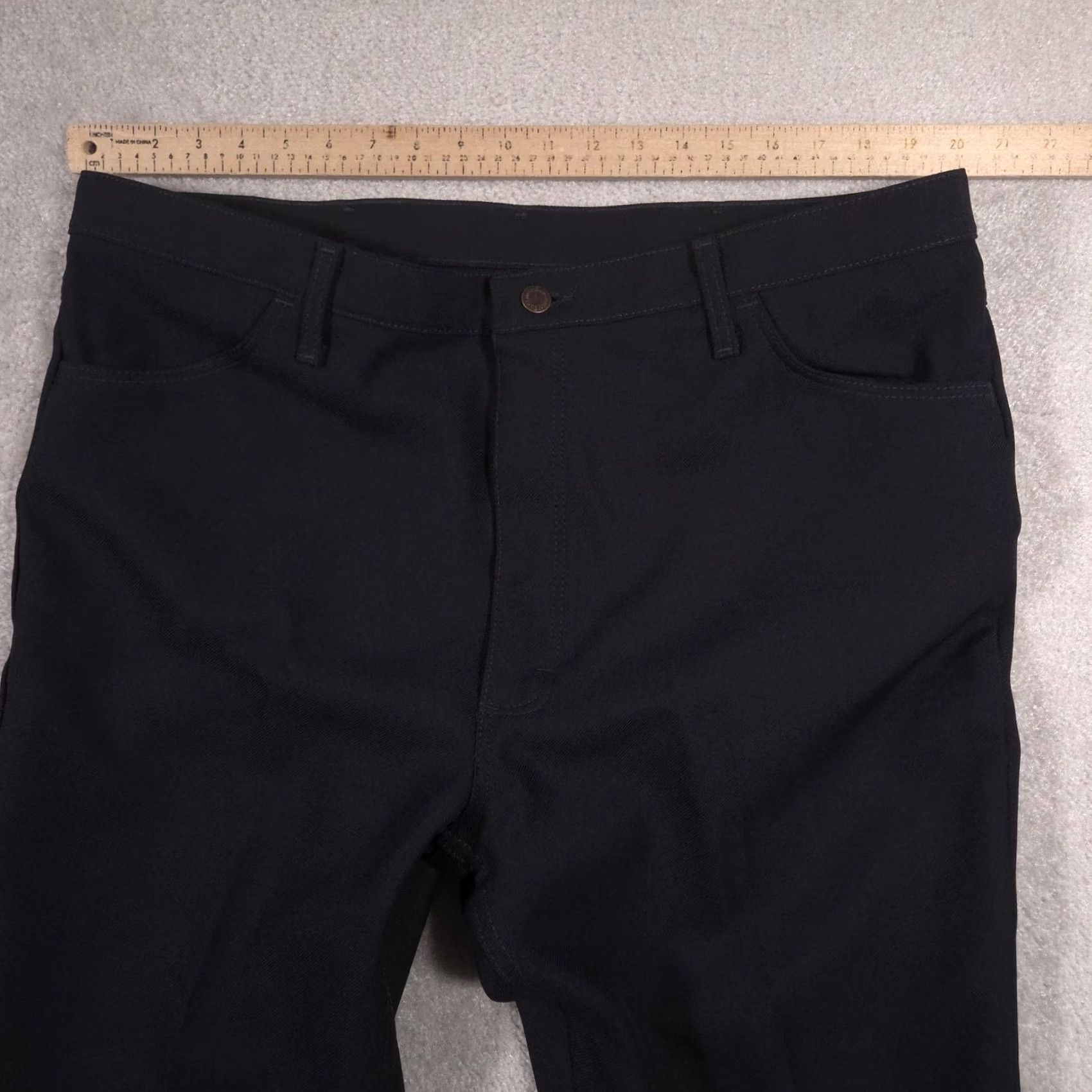 Wrangler Wrangler Pants Mens 42x29 Navy Blue Microfiber Flat Front Straight Leg Casual Size US 42 / EU 58 - 7 Thumbnail