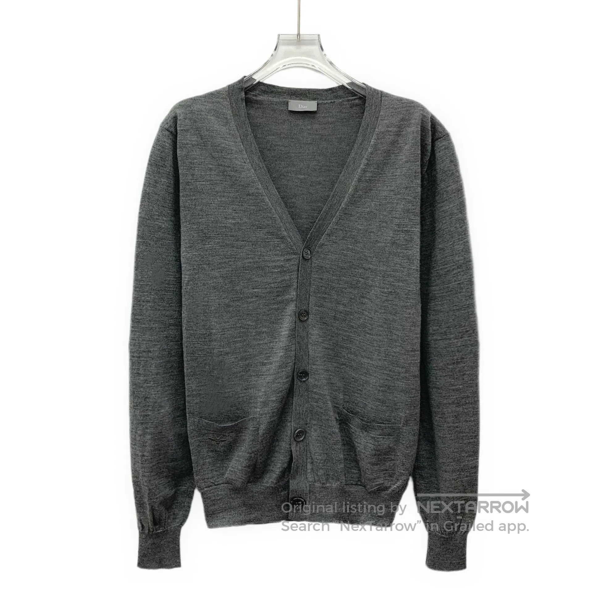 Dior Dior Dark grey bee embroidery wool V-neck single-breasted Size US S / EU 44-46 / 1 - 1 Thumbnail