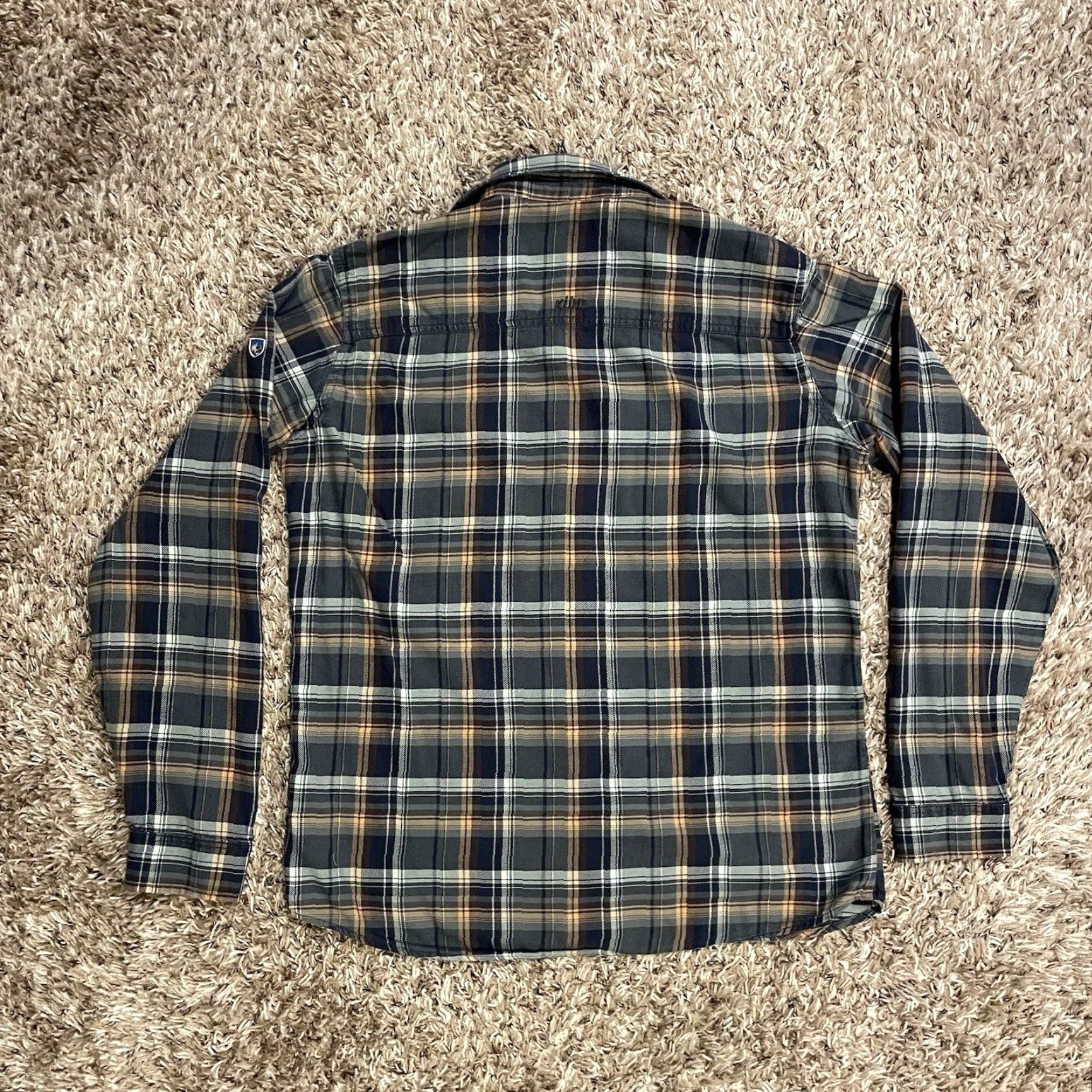 Vintage Kuhl Fugitive Flannel Shirt Mens M Blue Orange Plaid Long Sleeve Button Up Shirt Size US M / EU 48-50 / 2 - 2 Thumbnail