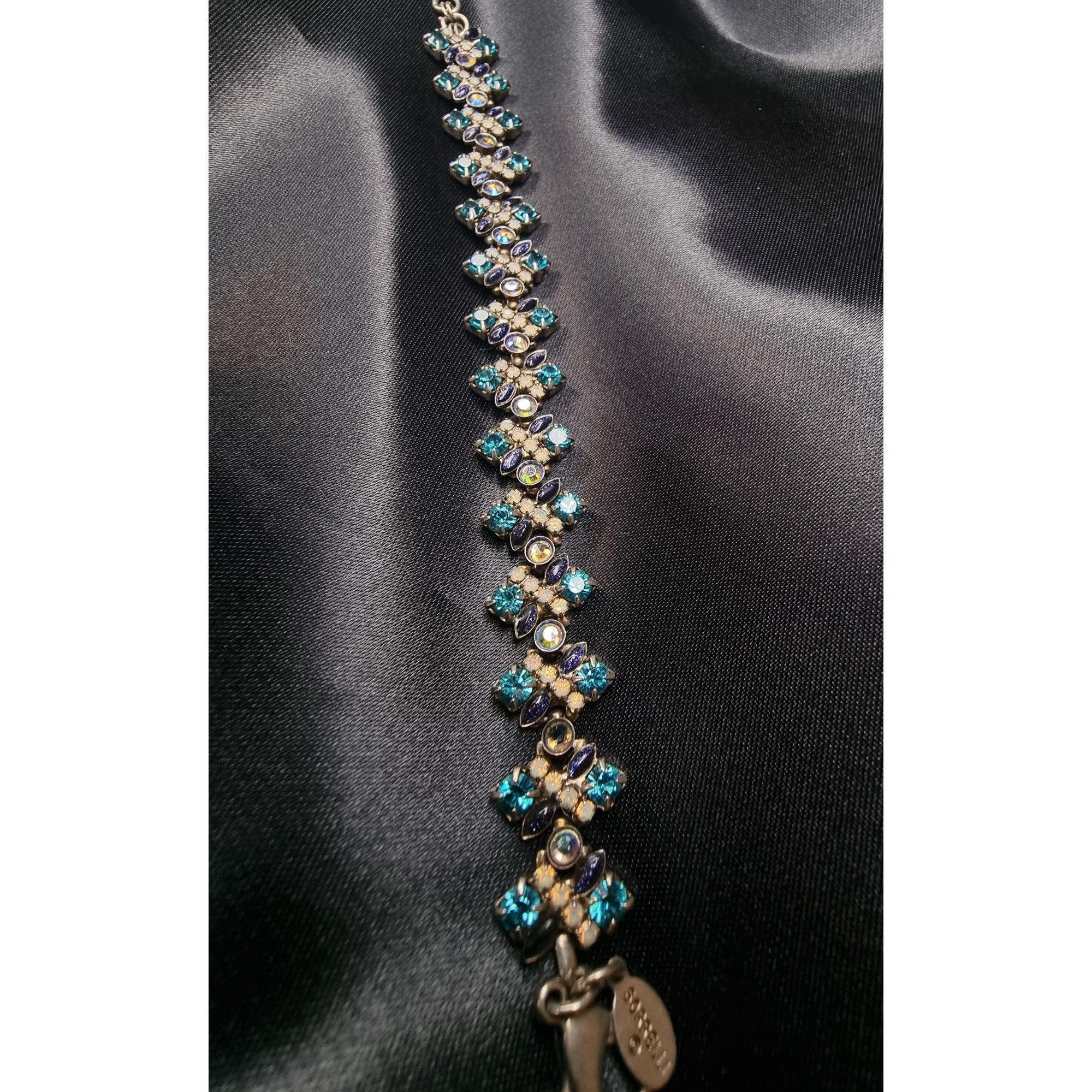 Vintage Vintage Sorrelli Crystal Floral Bracelet With Blue Purple & Size ONE SIZE - 6 Thumbnail