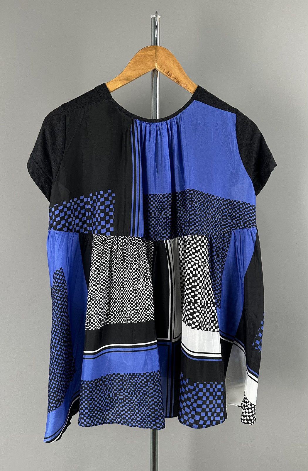Sacai Sacai - Cut and Sew T-shirt with Scarf Attachments - Black Size M / US 6-8 / IT 42-44 - 2 Thumbnail