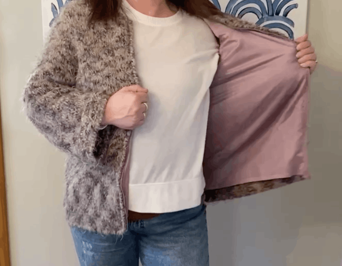 Other One-of-a-Kind Pink Bouclé Knit Zip Jacket Size L / US 10 / IT 46 - 4 Thumbnail