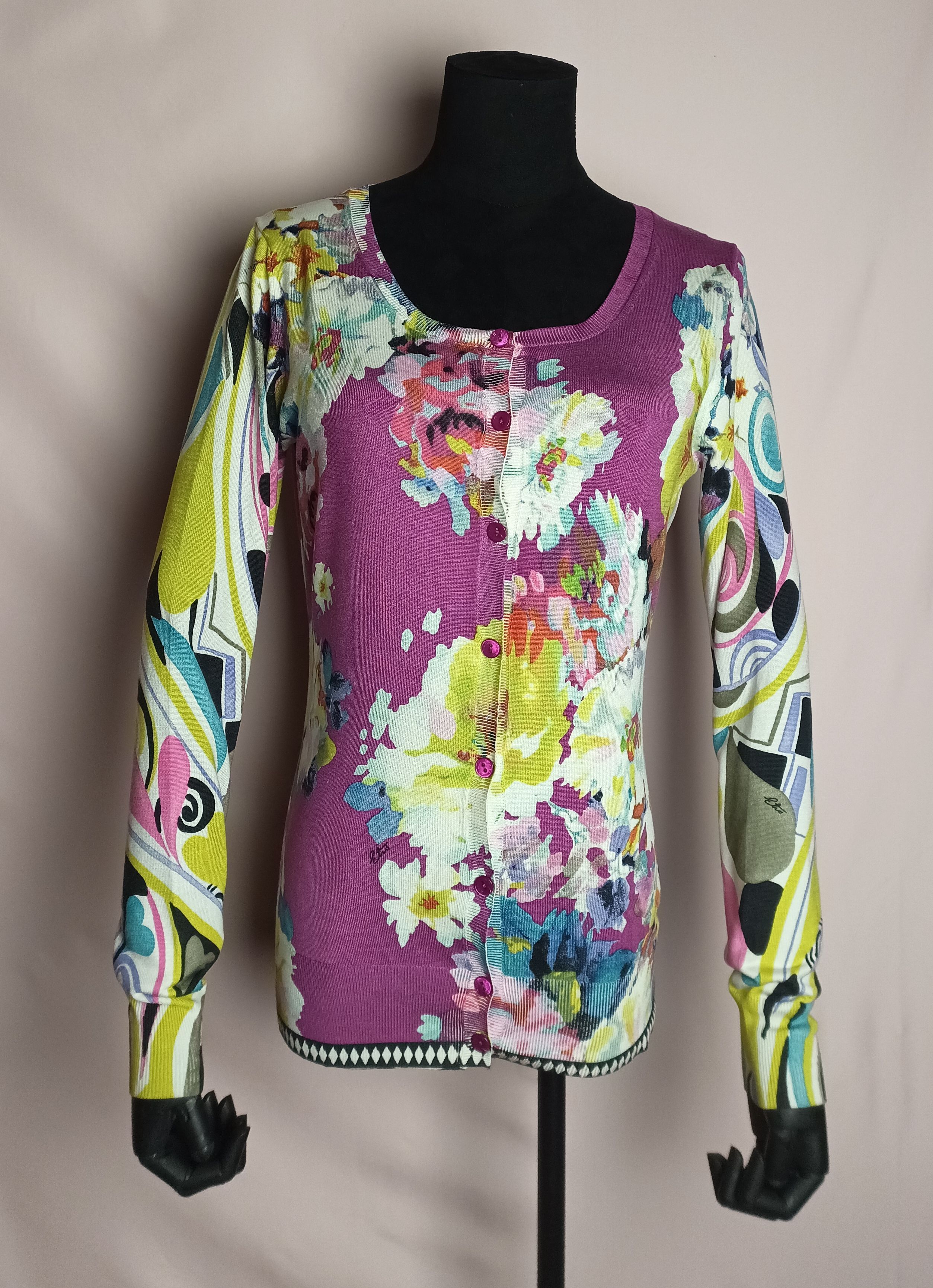 Etro ETRO Milano Silk Blend Cardigan Floral Abstract Print Size M / US 6-8 / IT 42-44 - 1 Thumbnail