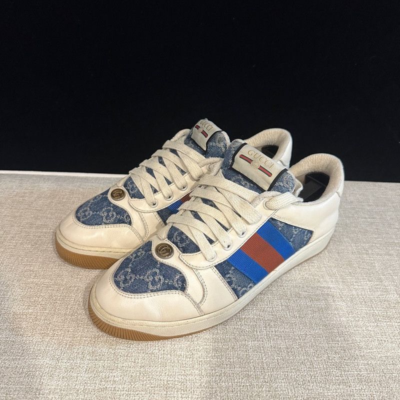 Gucci Gucci Screener Denim Fashion Sneakers for Men 0079 Size US 7.5 / EU 40-41 - 1 Thumbnail